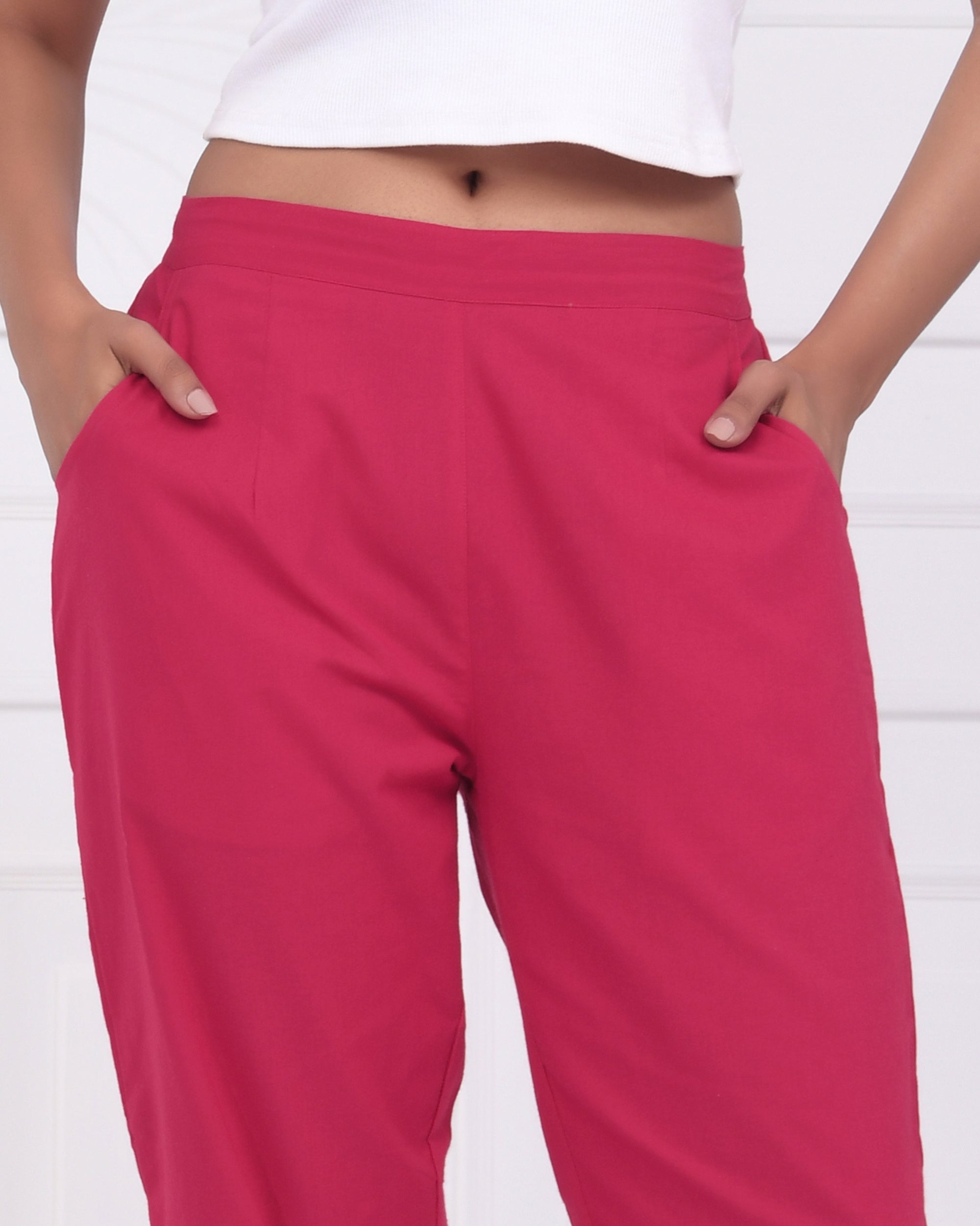 Fushia Pink Cotton Pants