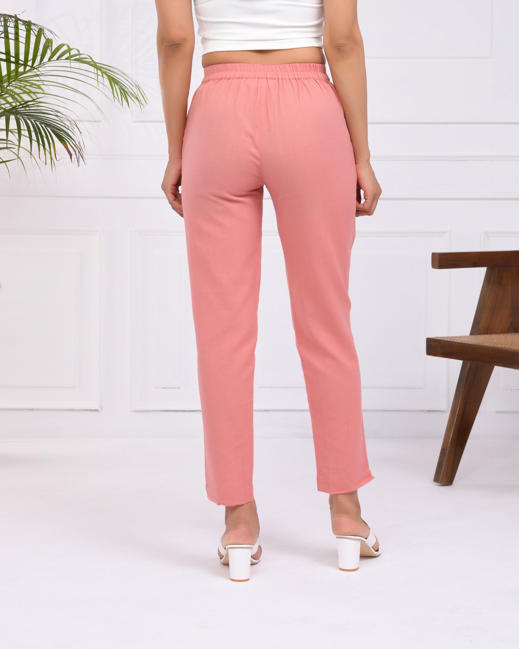 Rose Taupe Airy Linen Pant