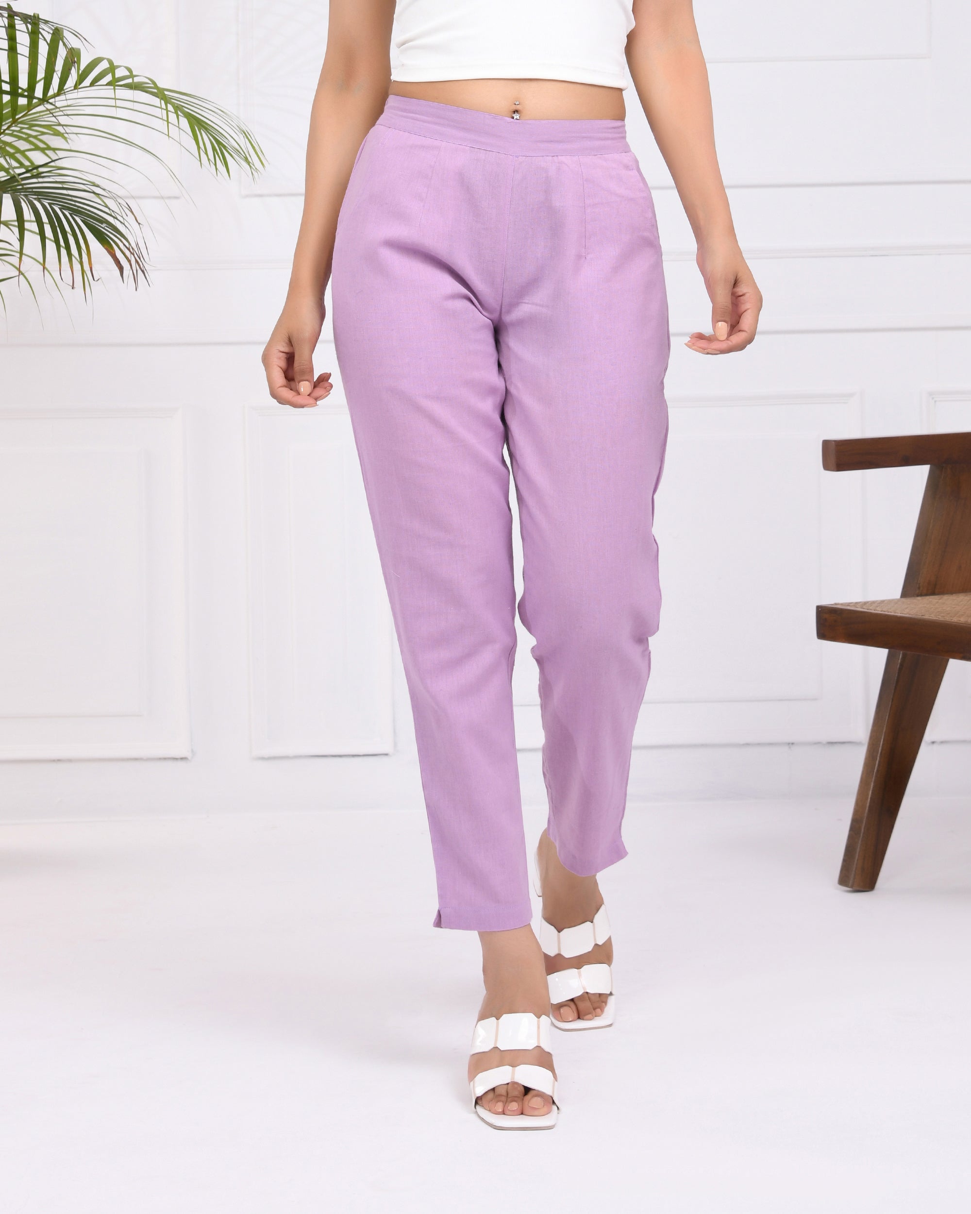 Lilac Airy Linen Pants