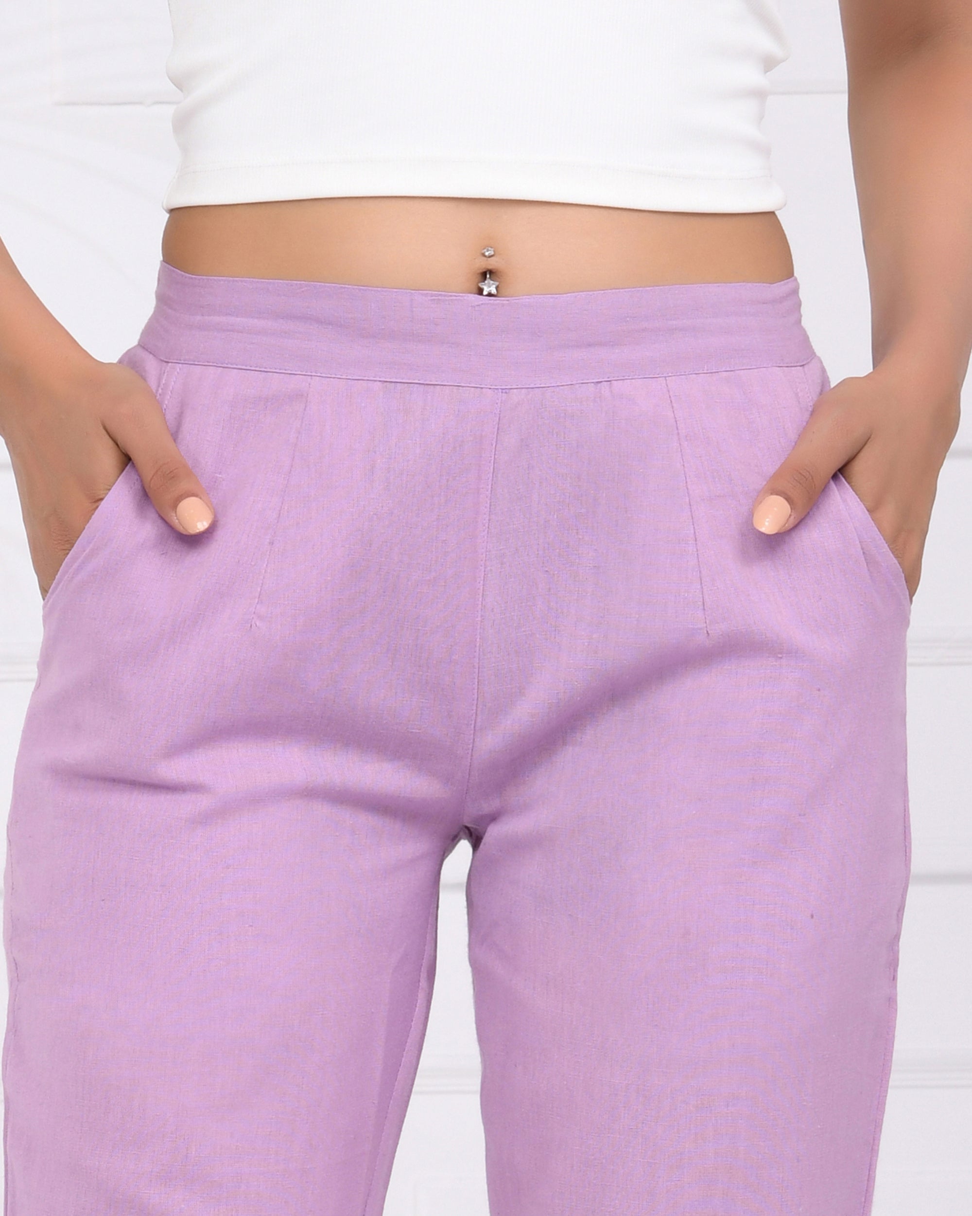 Lilac Airy Linen Pants