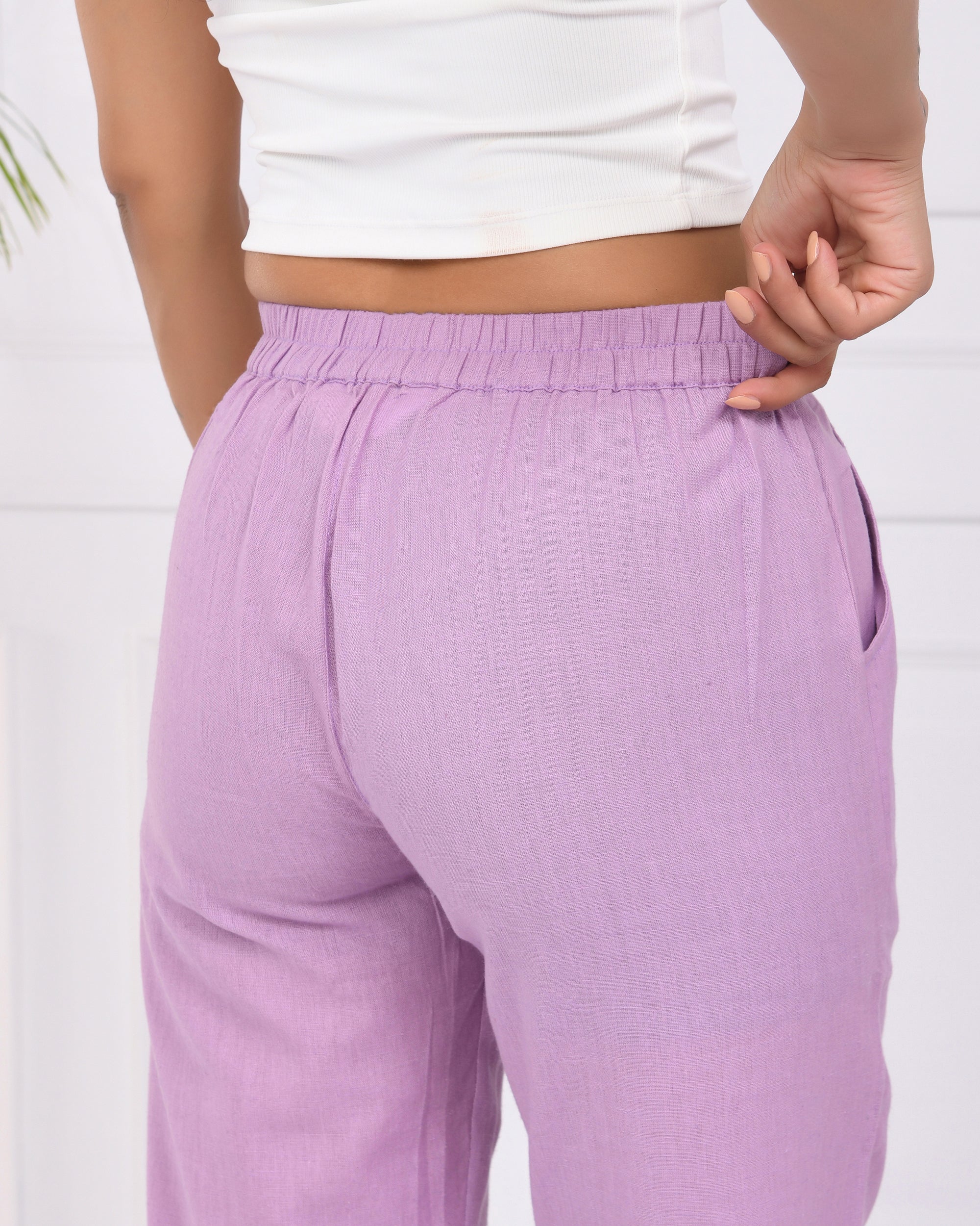 Lilac Airy Linen Pants