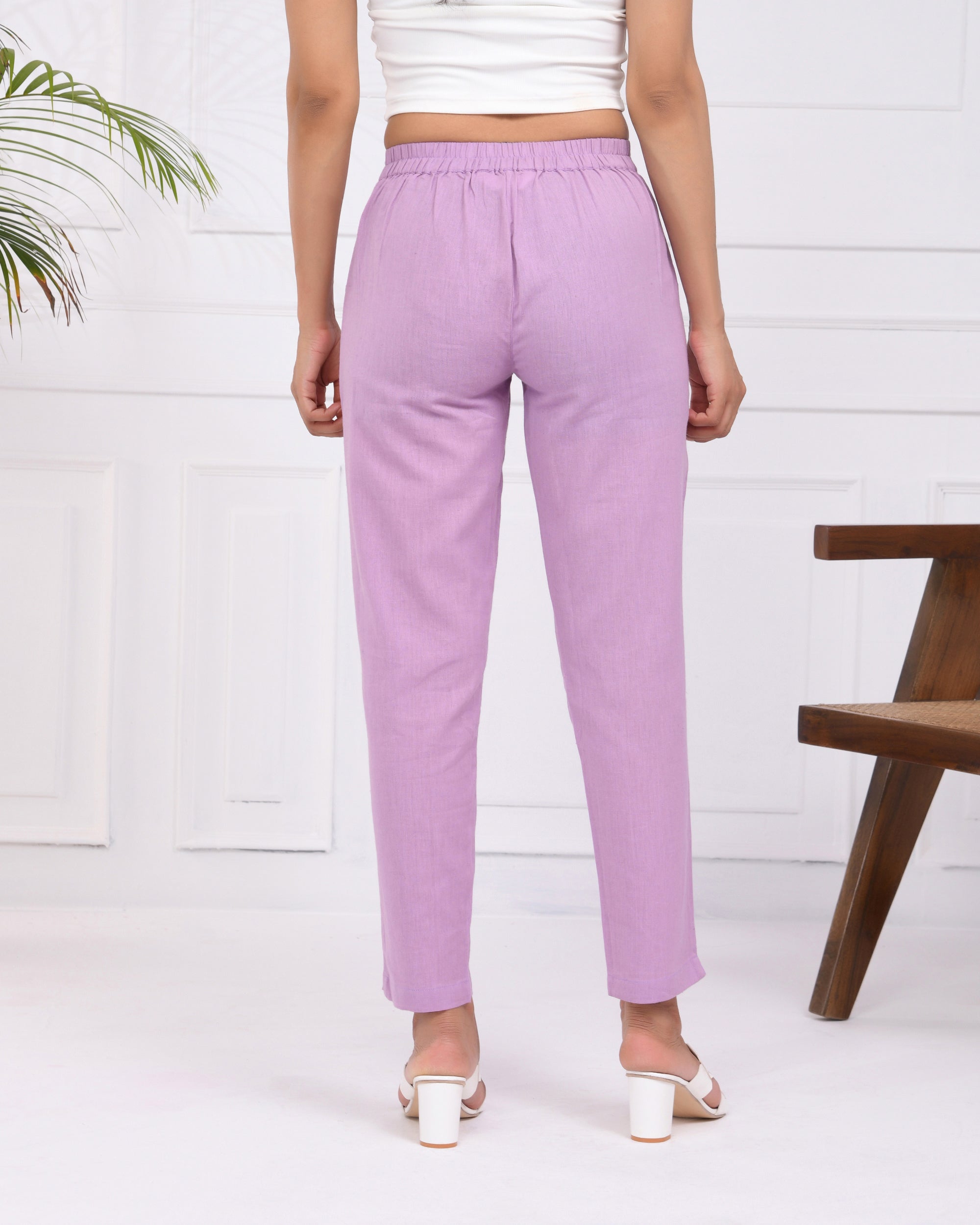 Lilac Airy Linen Pants
