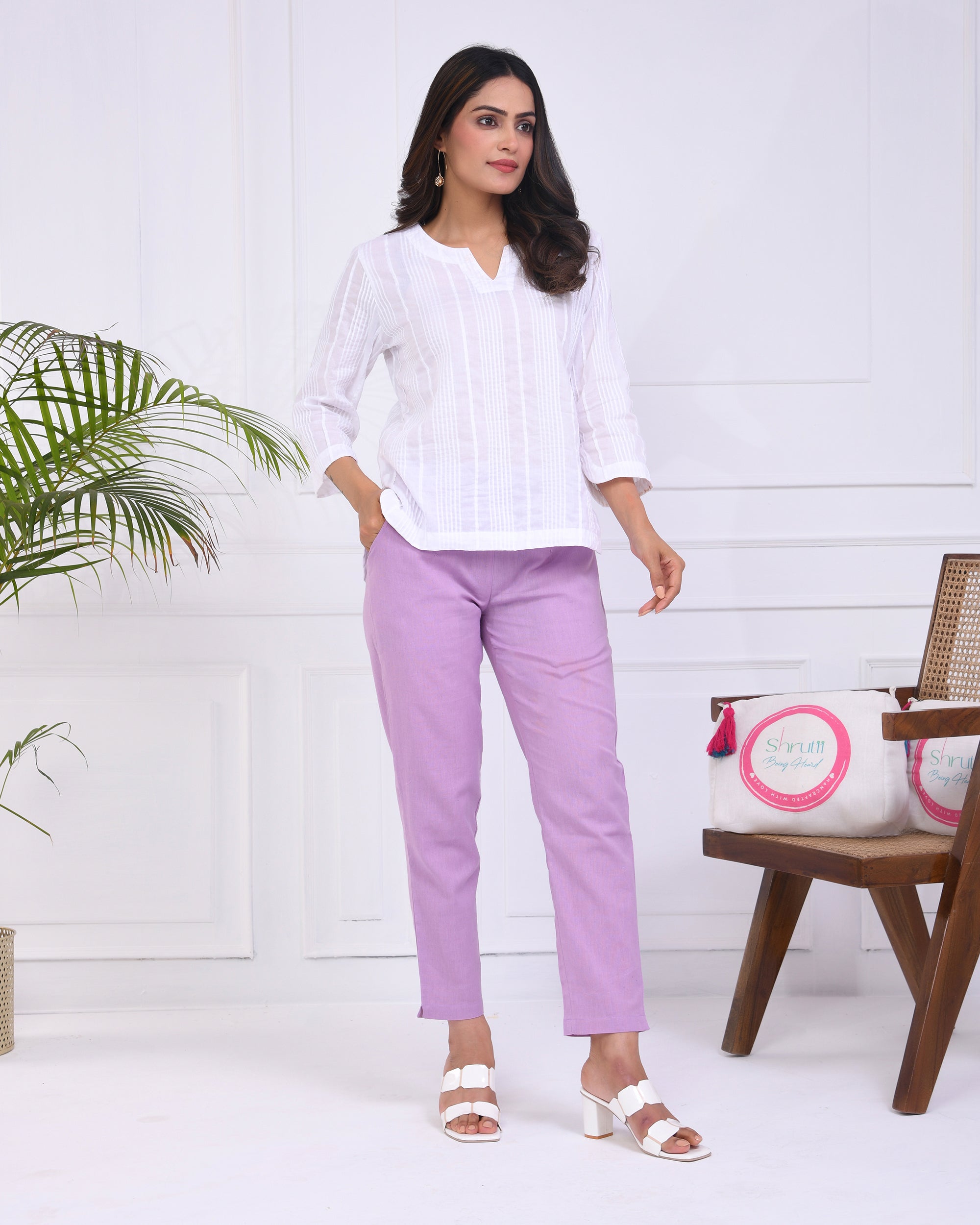Lilac Airy Linen Pants