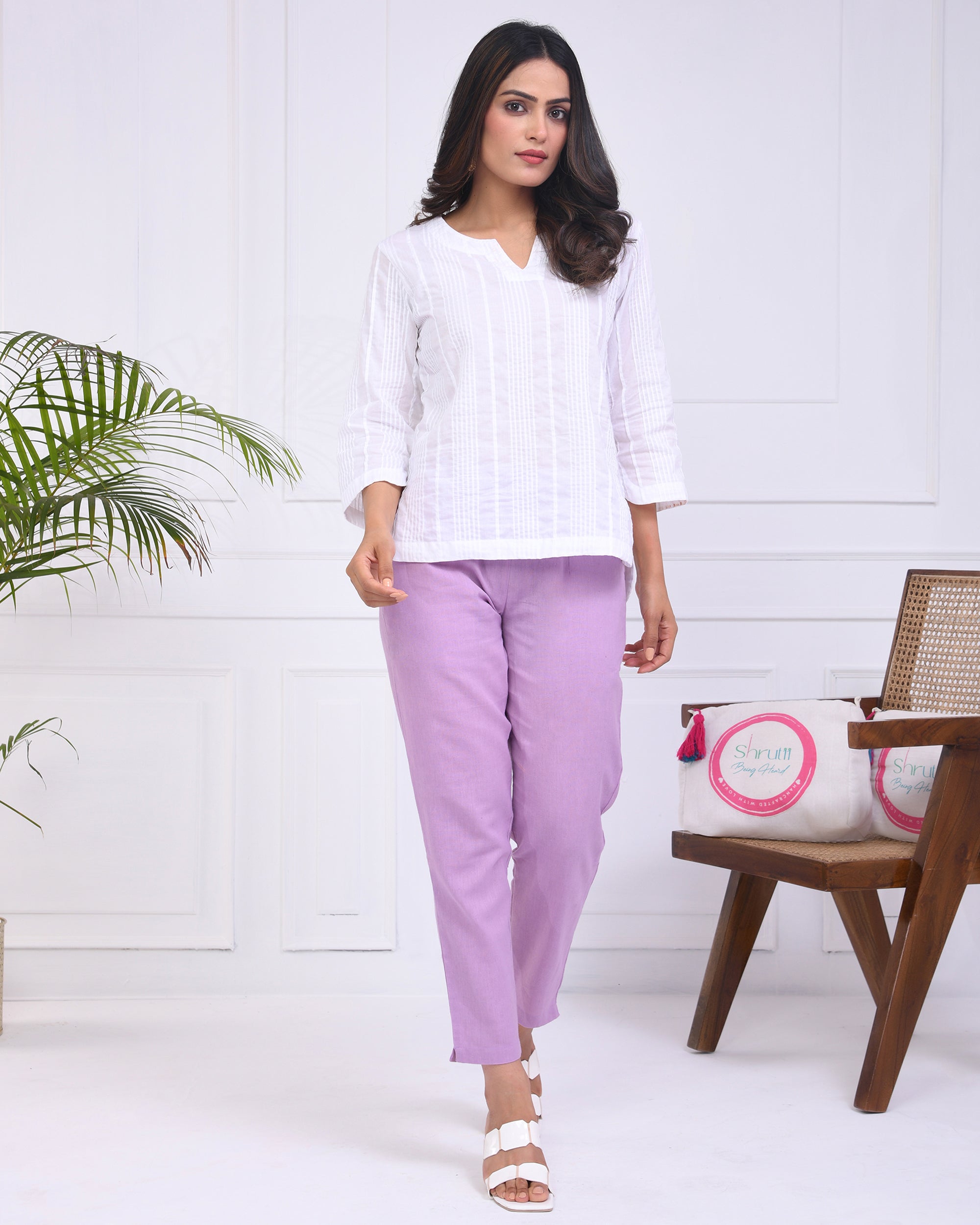 Lilac Airy Linen Pants