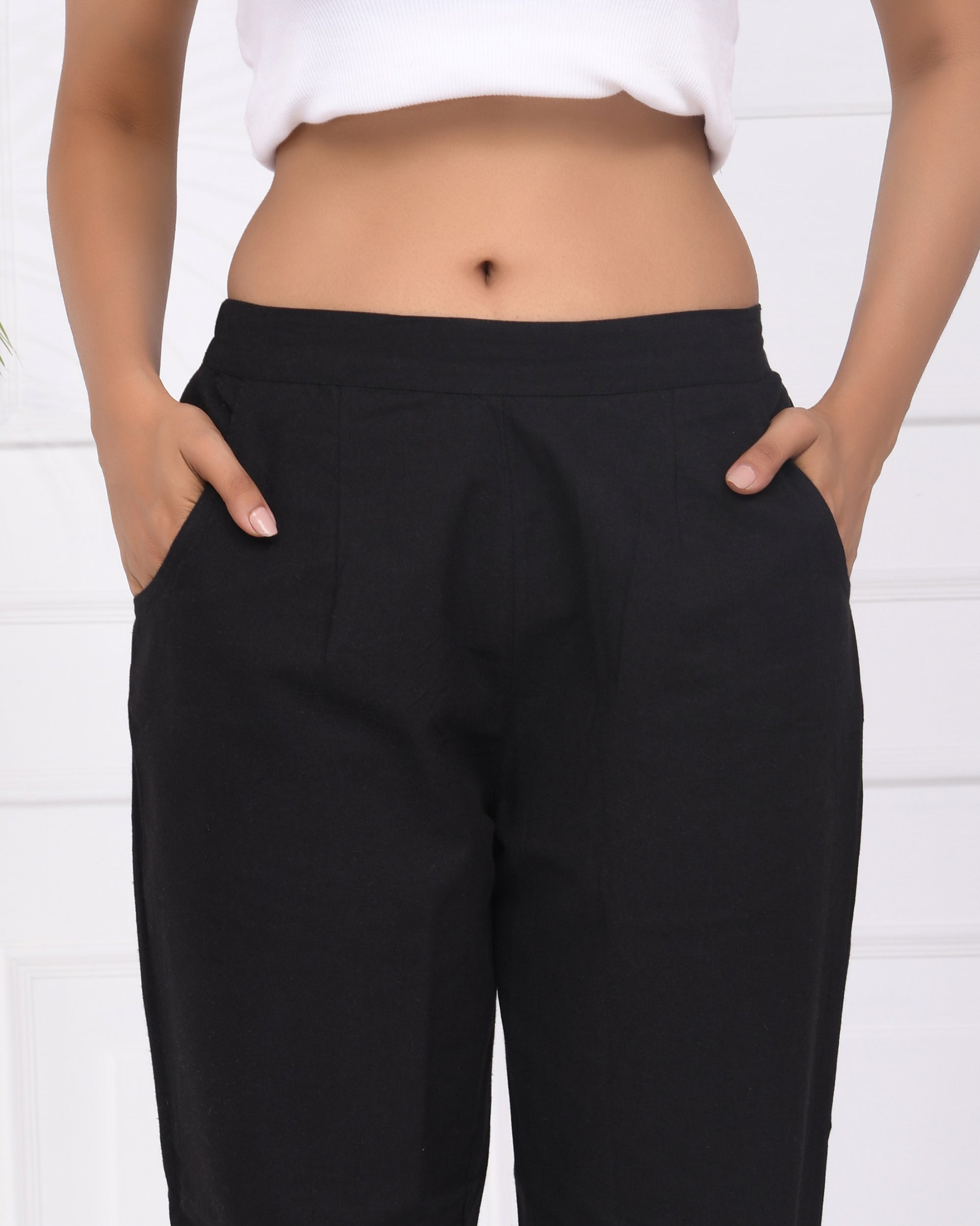 Kohl Black Cotton Pants