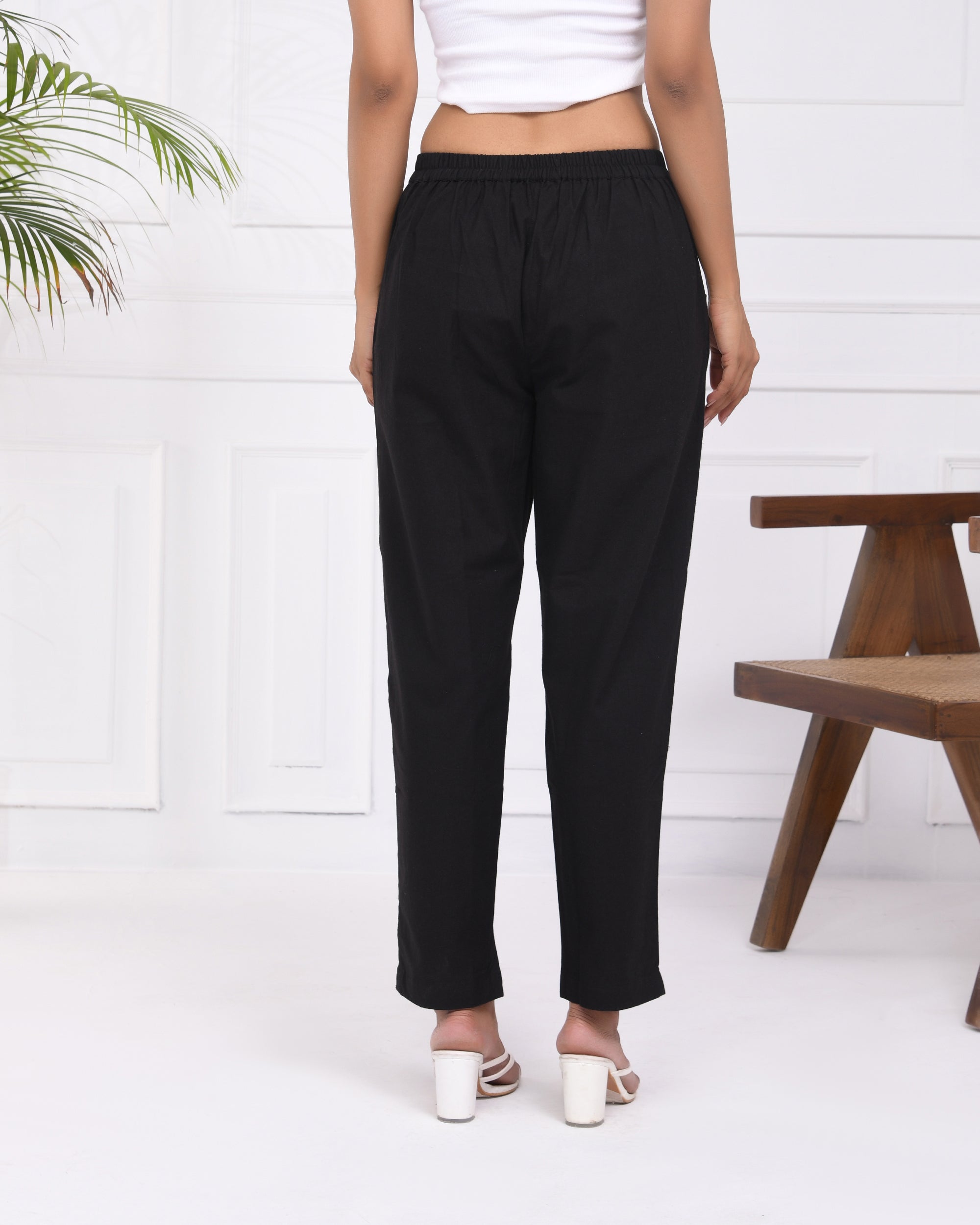 Kohl Black Cotton Pants
