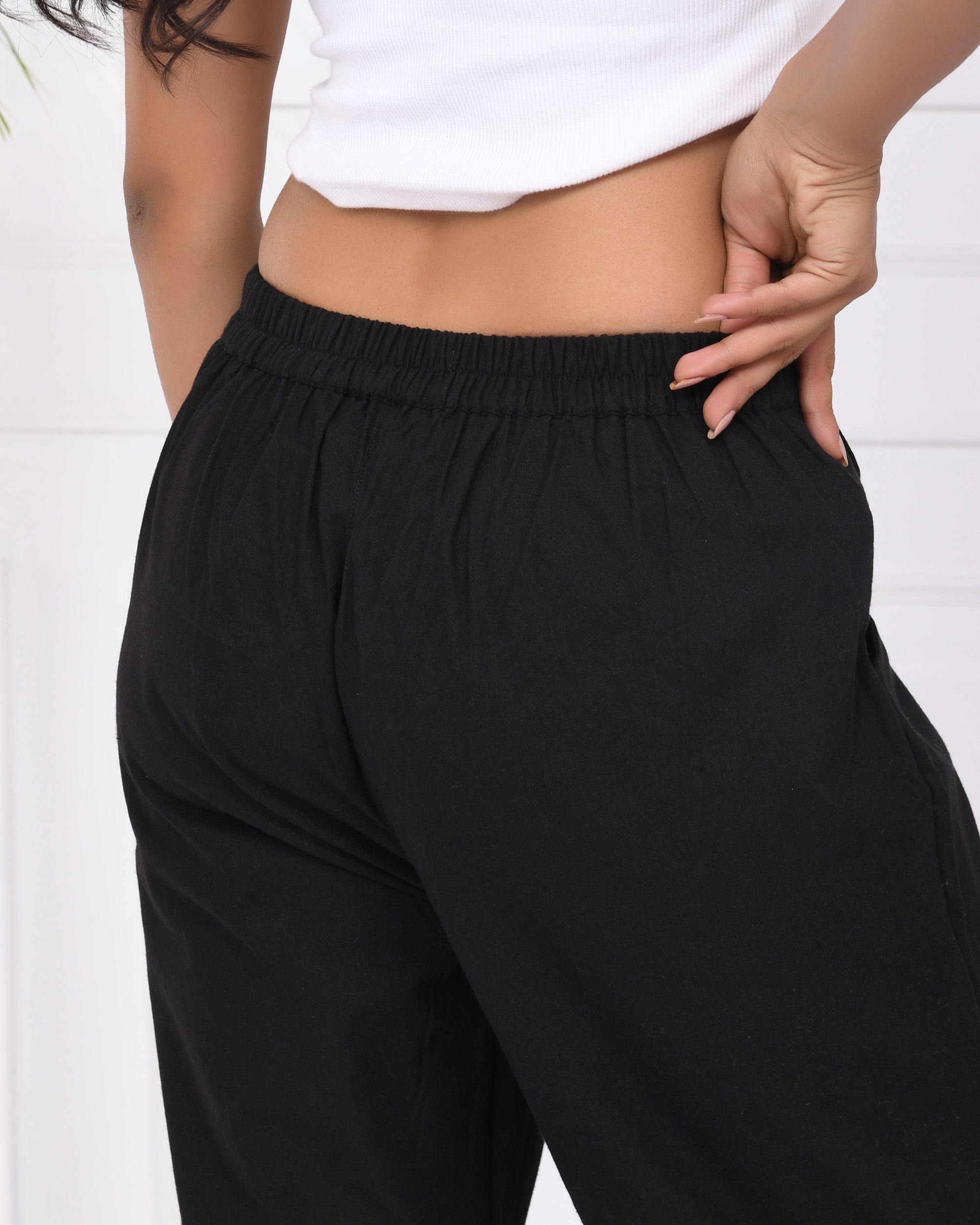 Kohl Black Cotton Pants