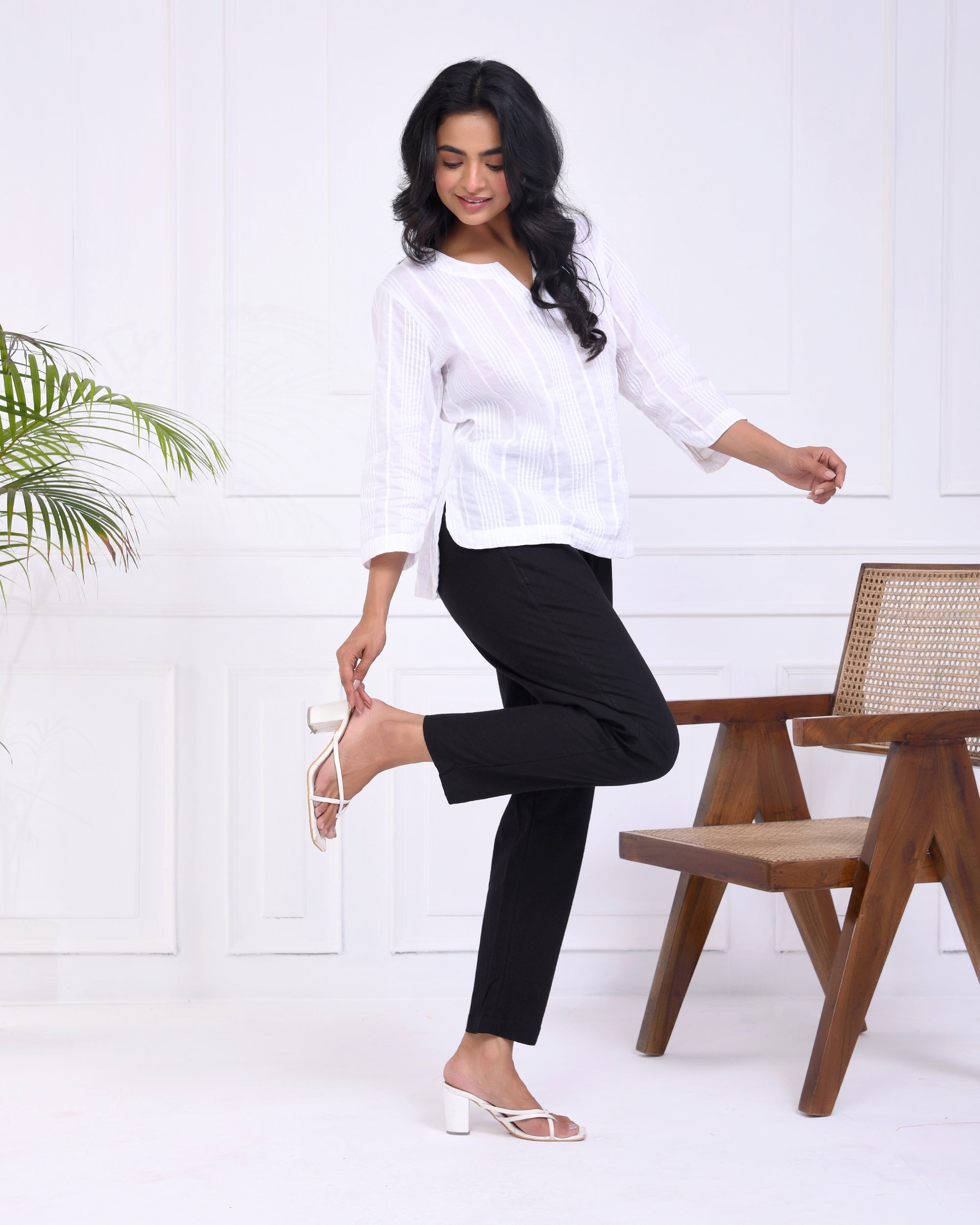 Kohl Black Cotton Pants