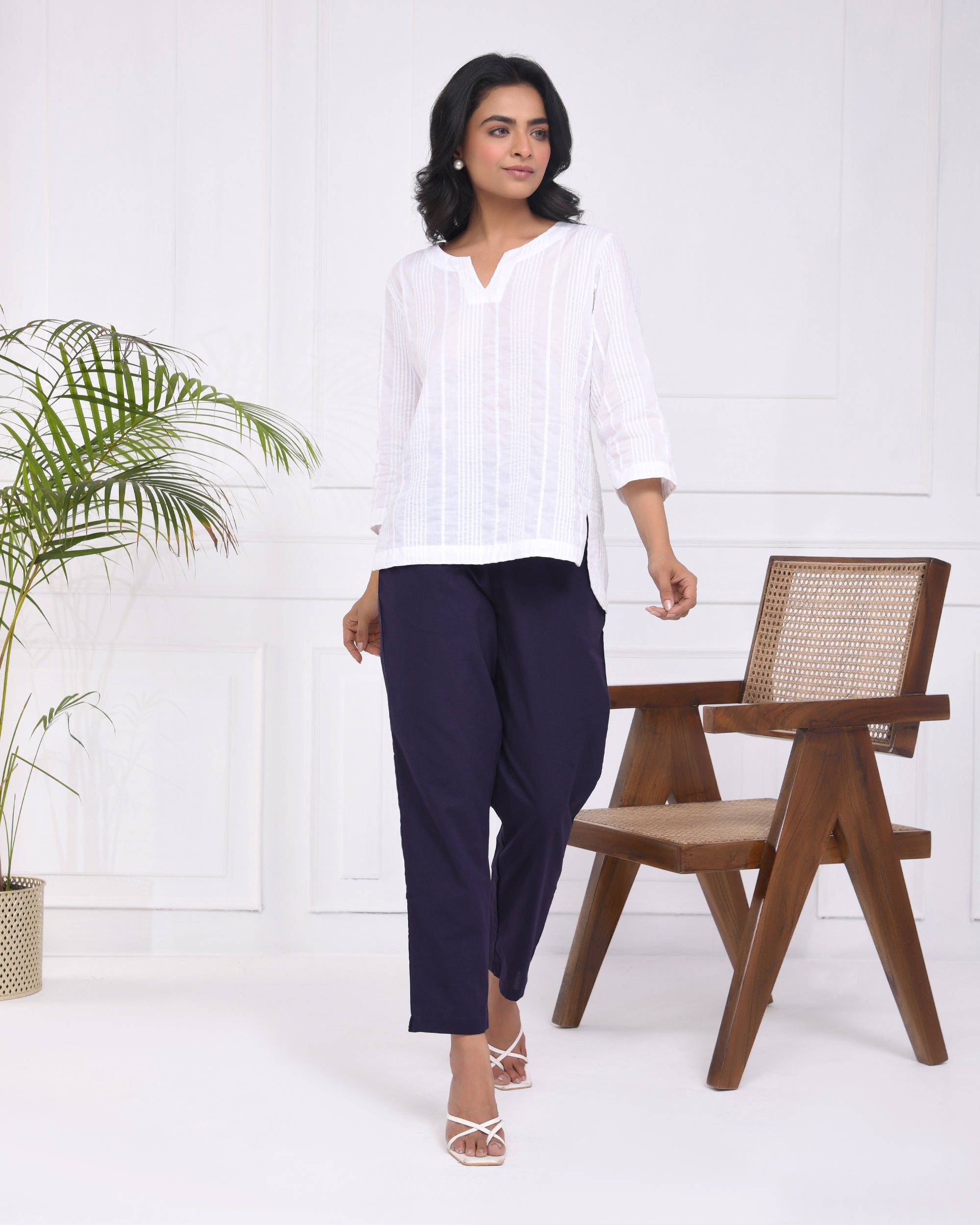 Navy Blue Cotton Pants