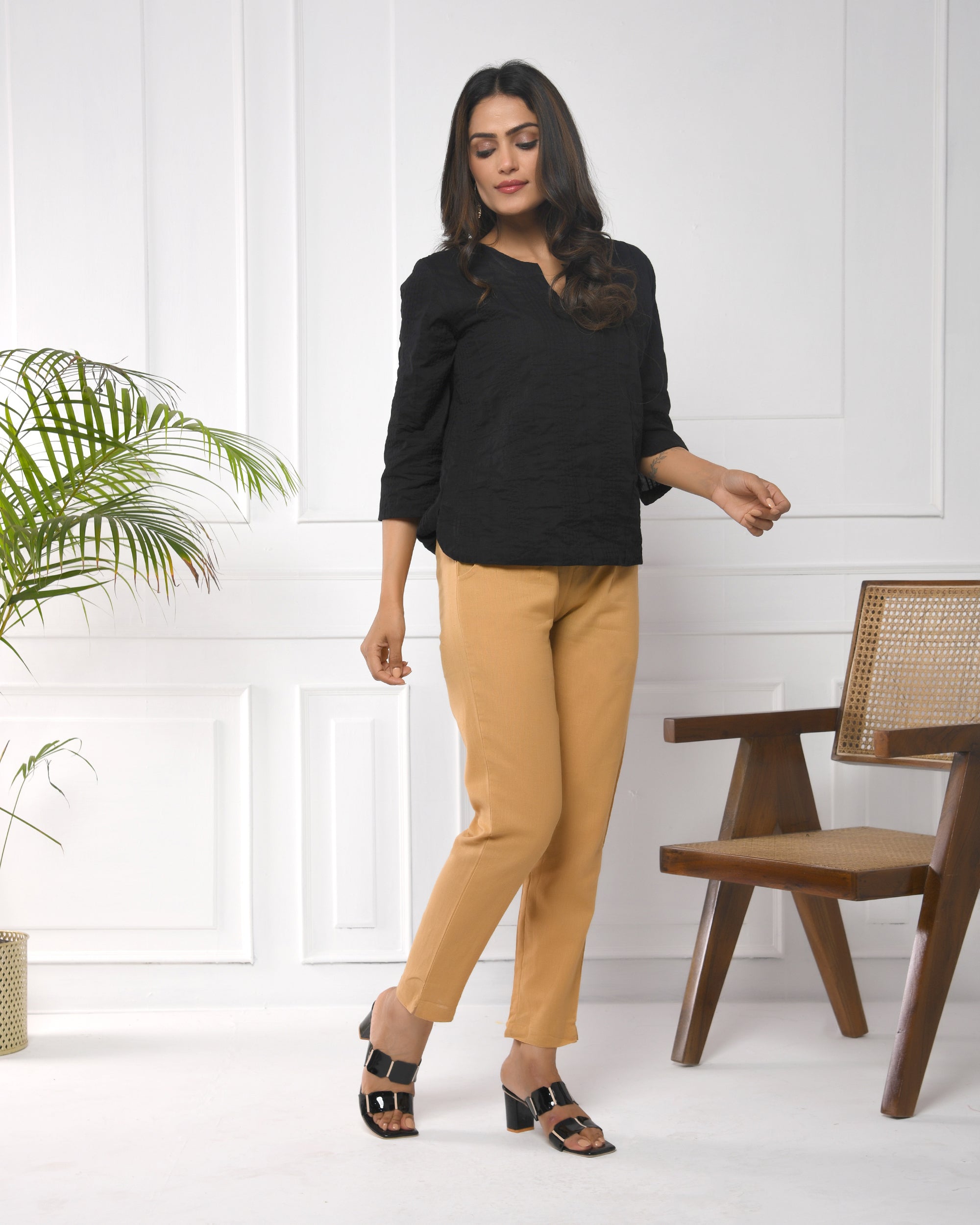 Light Brown Airy Linen Pants