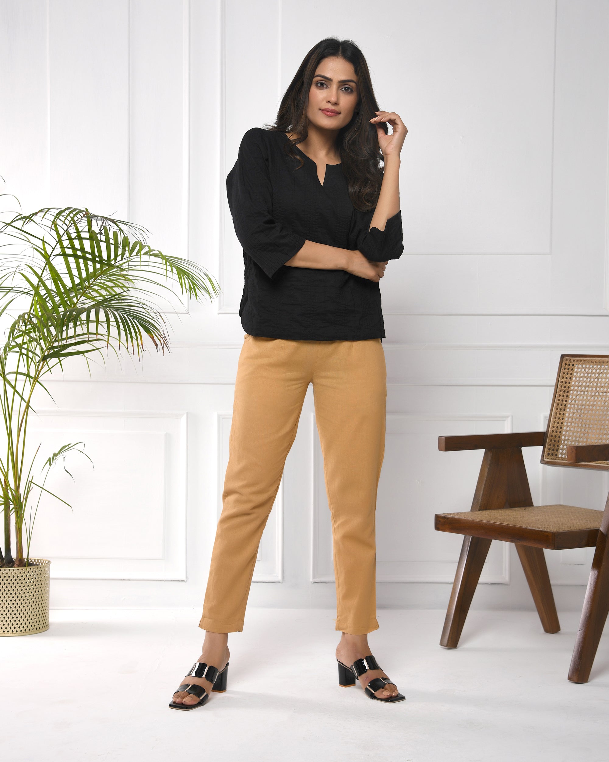Light Brown Airy Linen Pants