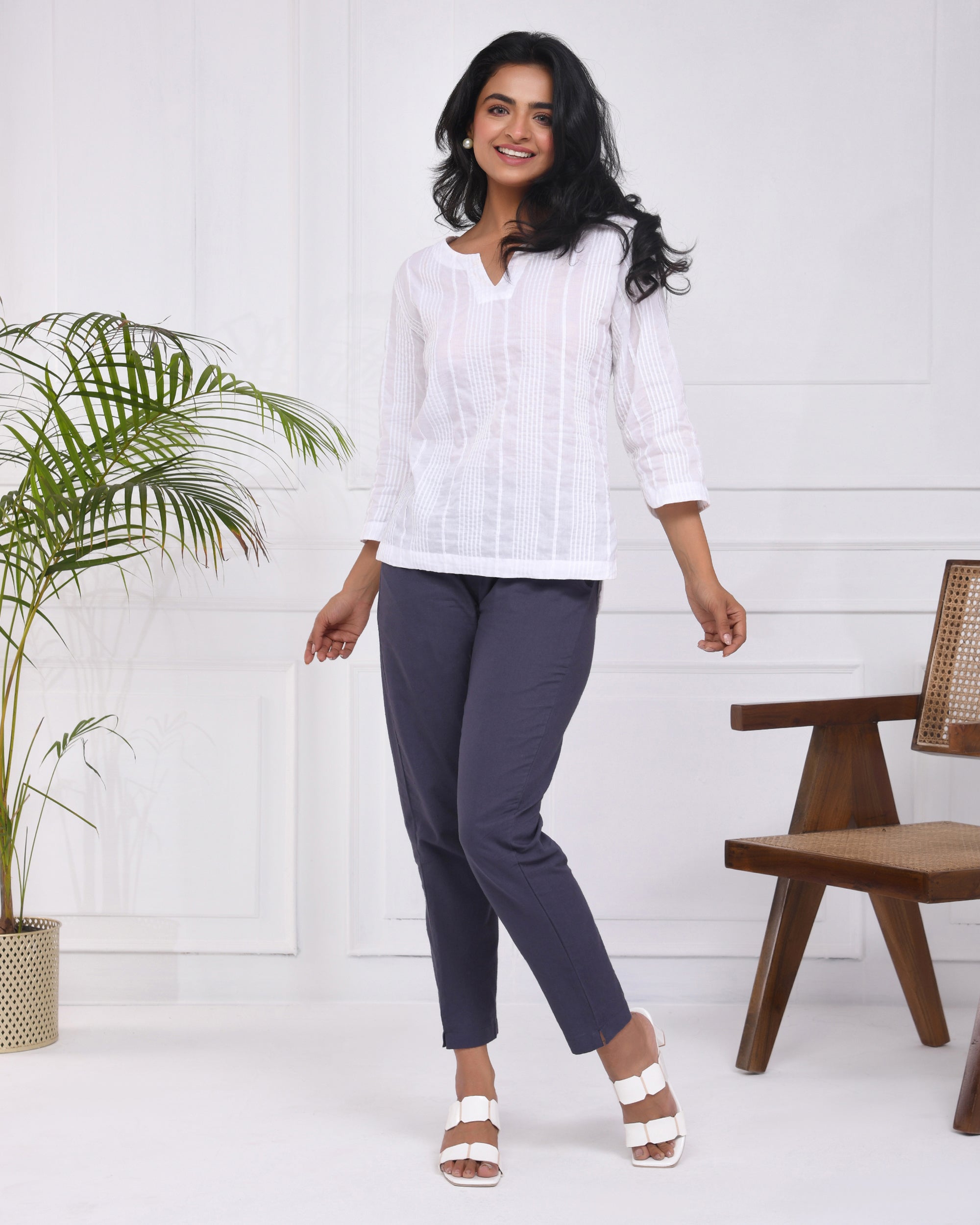 Cement Grey Cotton Pants