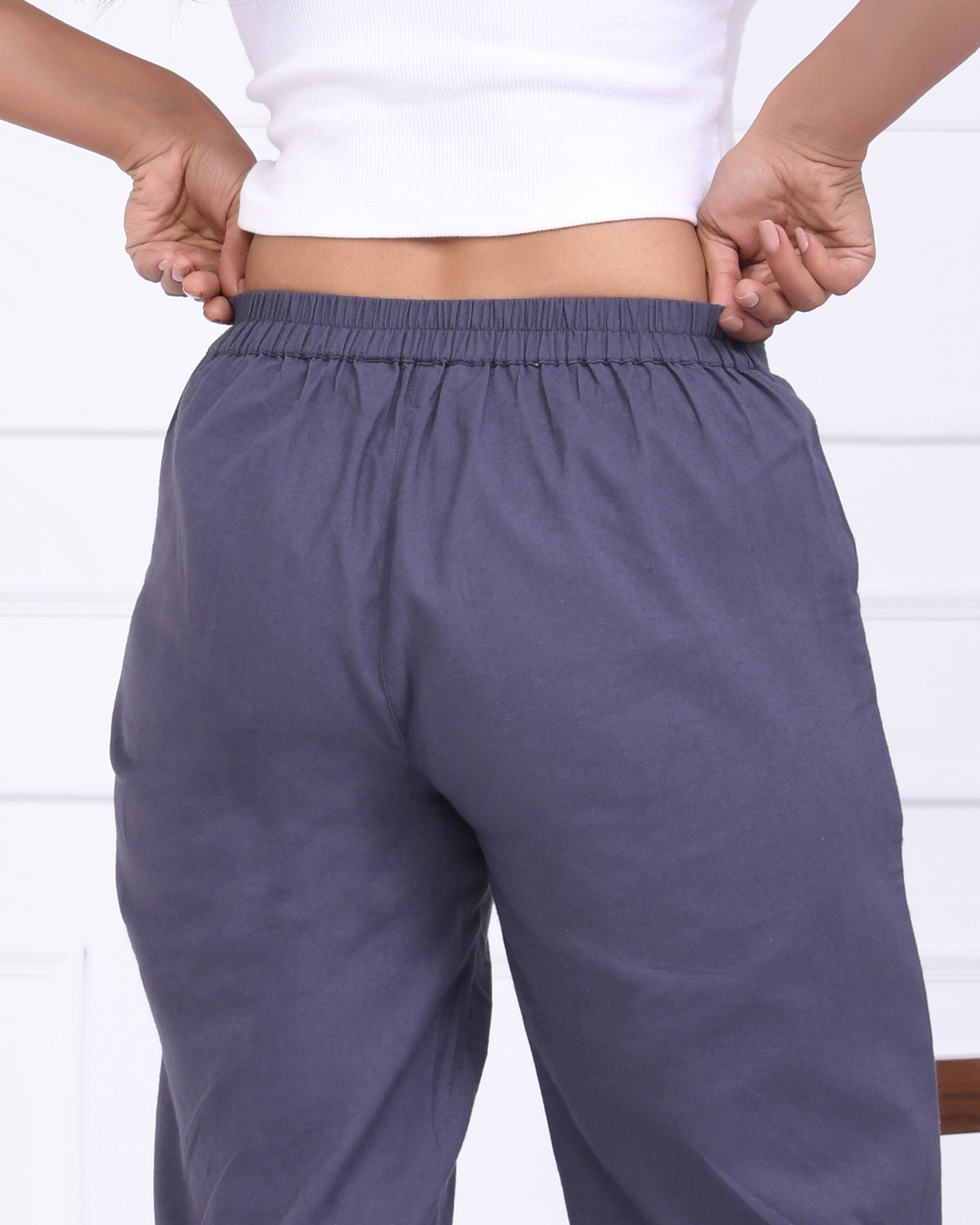 Cement Grey Cotton Pants