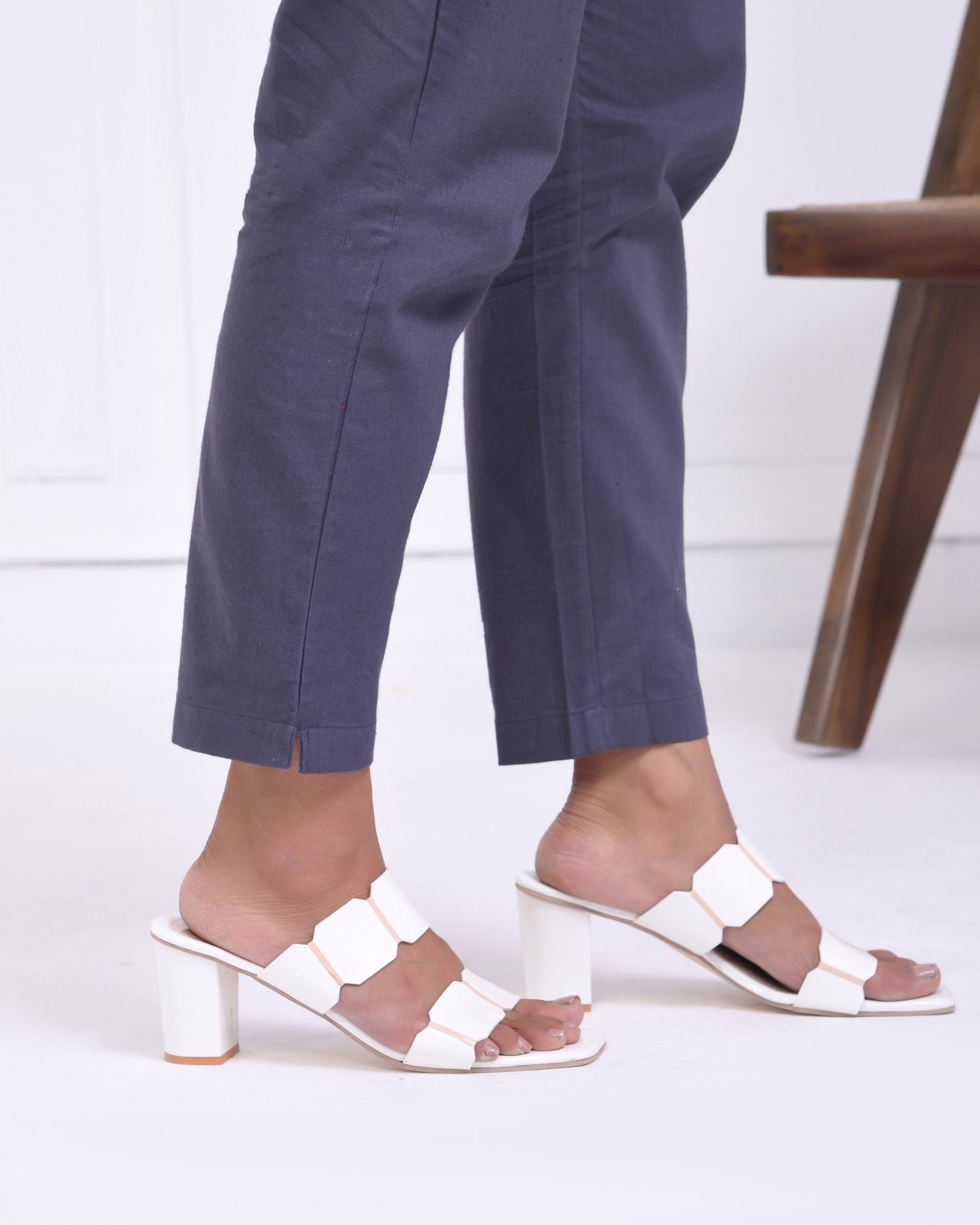 Cement Grey Cotton Pants