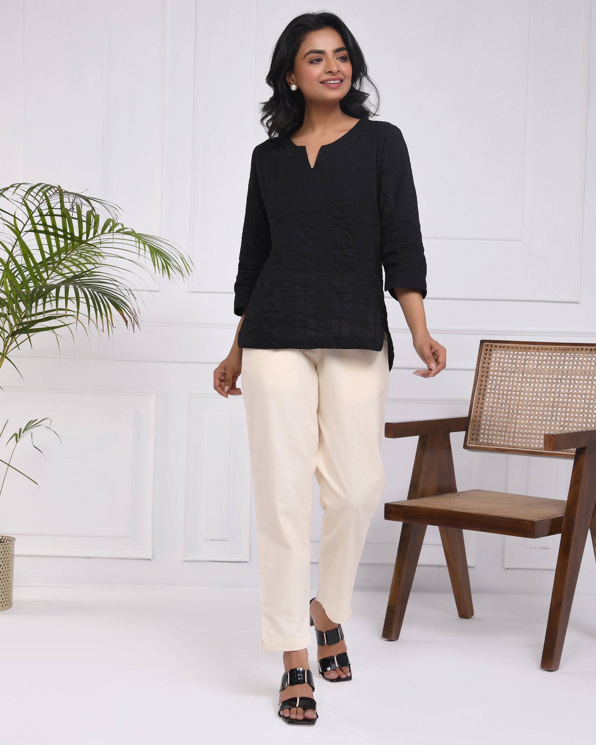 Suede Beige Cotton Pants