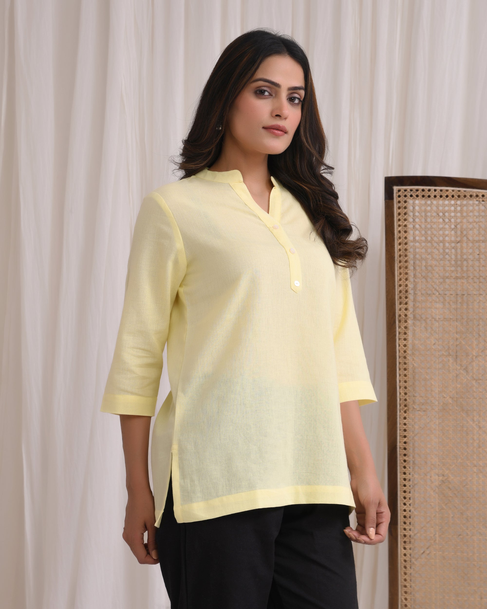 Lemonade Airy Linen Short Kurta