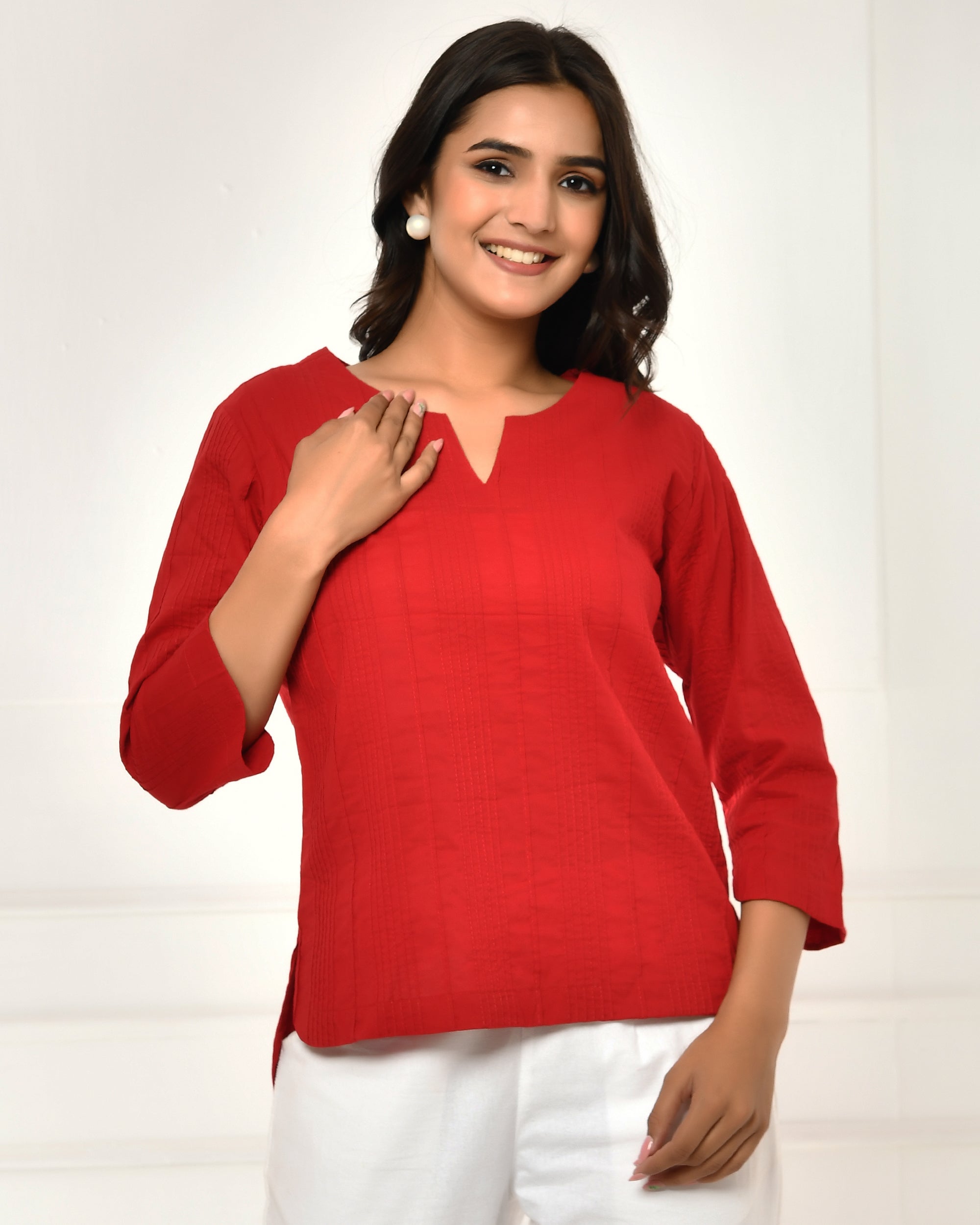 Cherry Red Everyday Cotton Top
