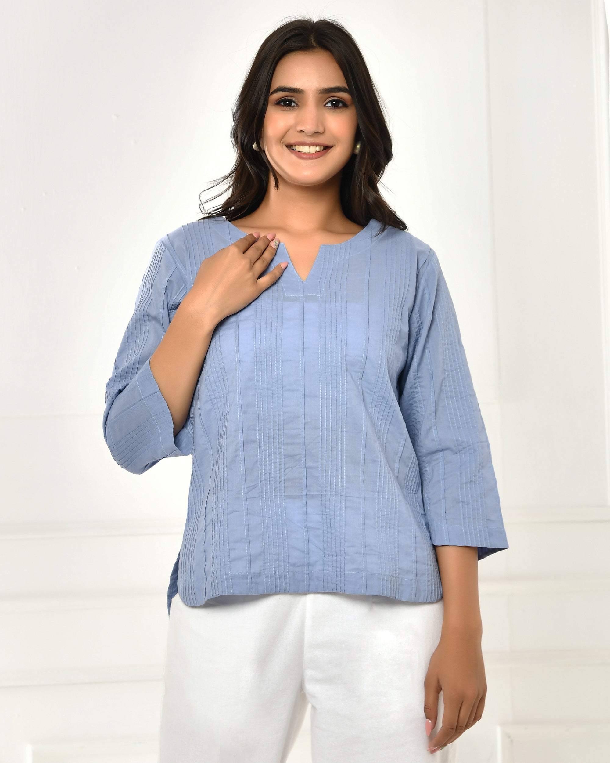 Sky Blue Everyday Cotton Top