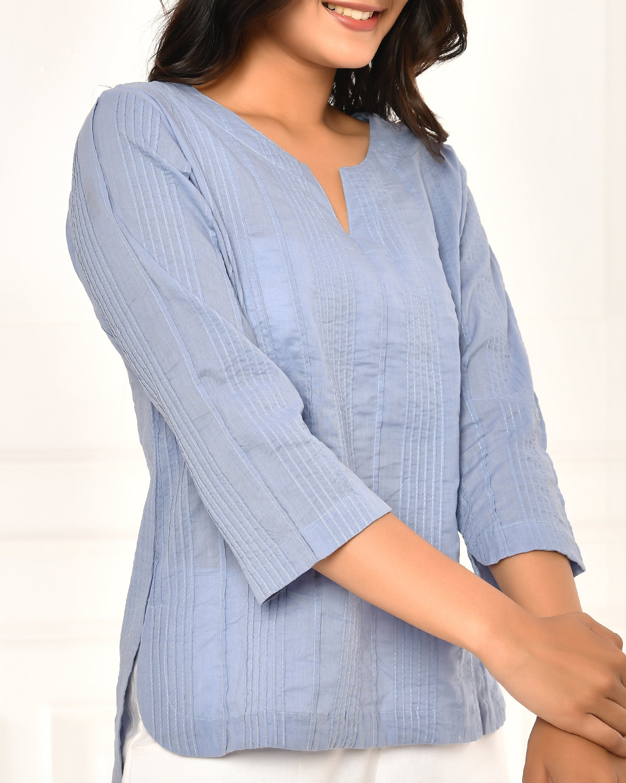 Sky Blue Everyday Cotton Top