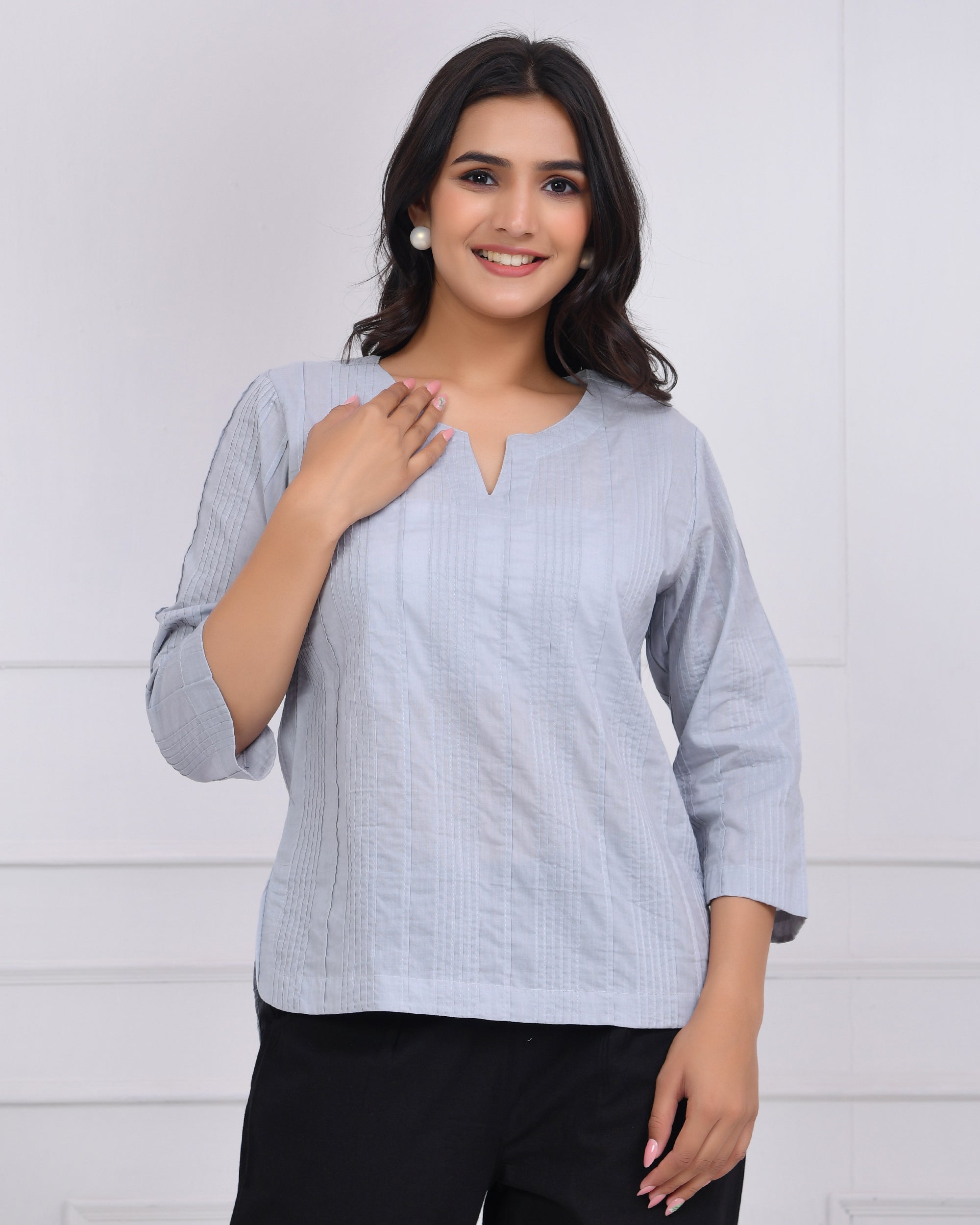 Light Grey Everyday Cotton Top