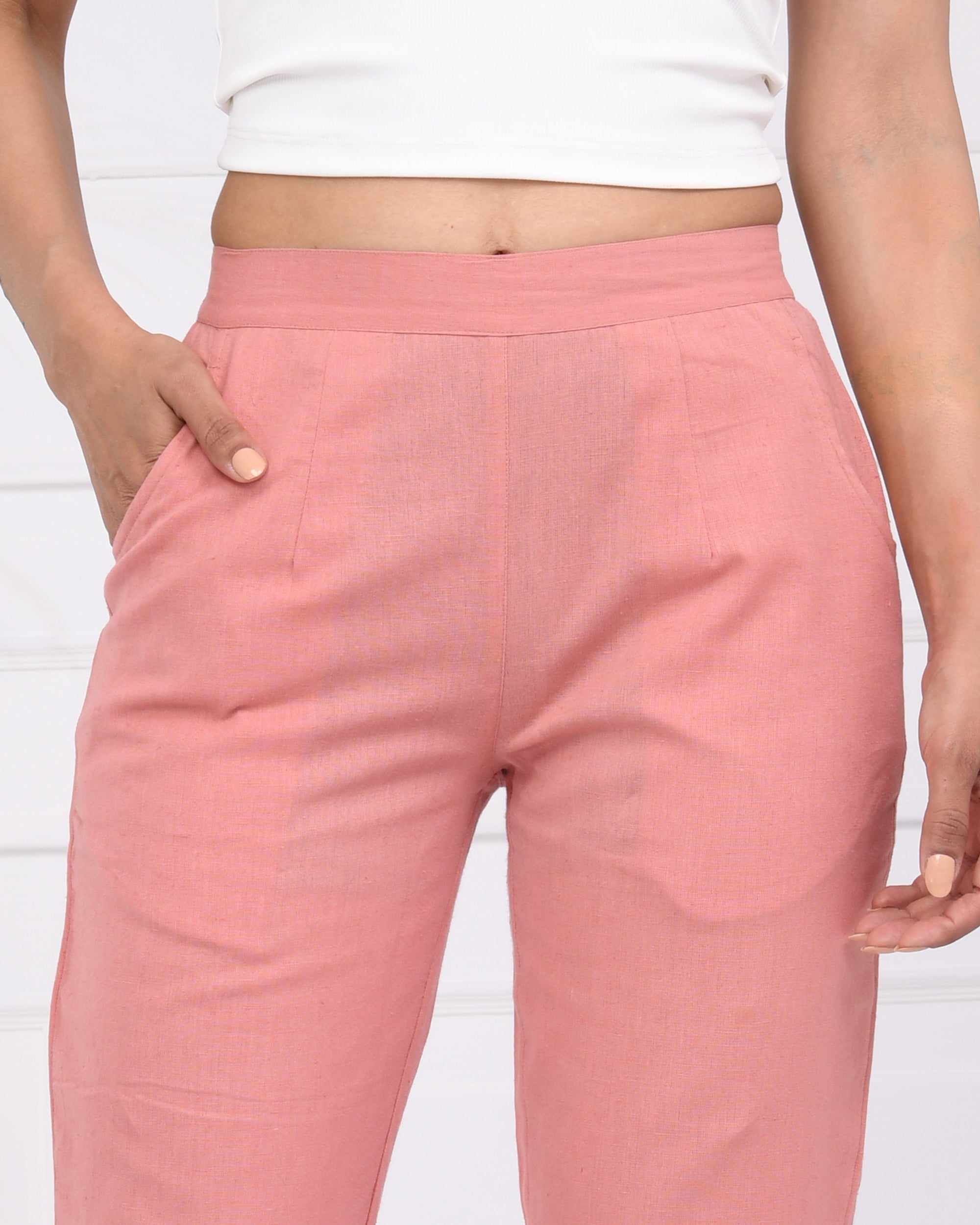 Rose Taupe Airy Linen Pant
