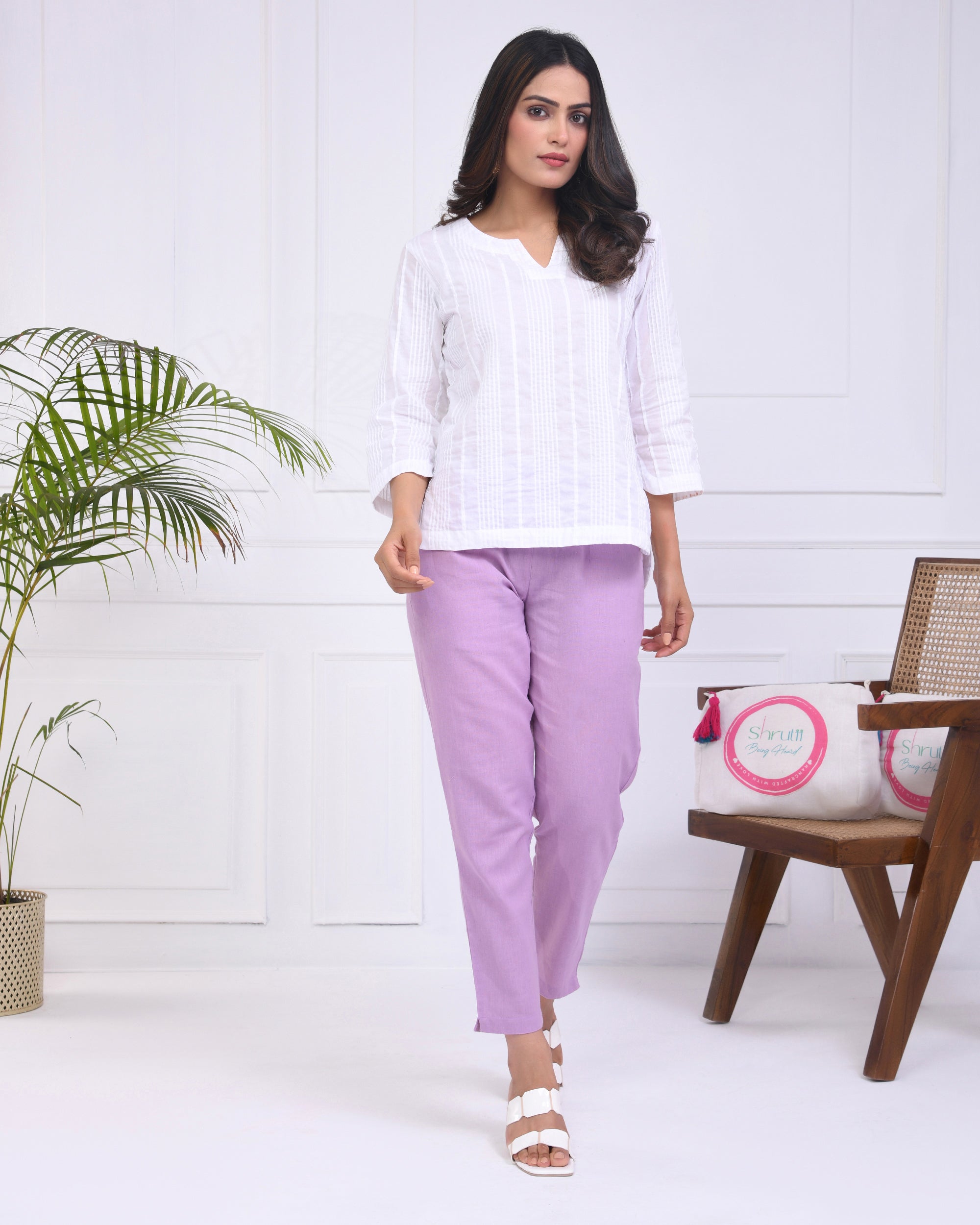 Lilac Airy Linen Pants
