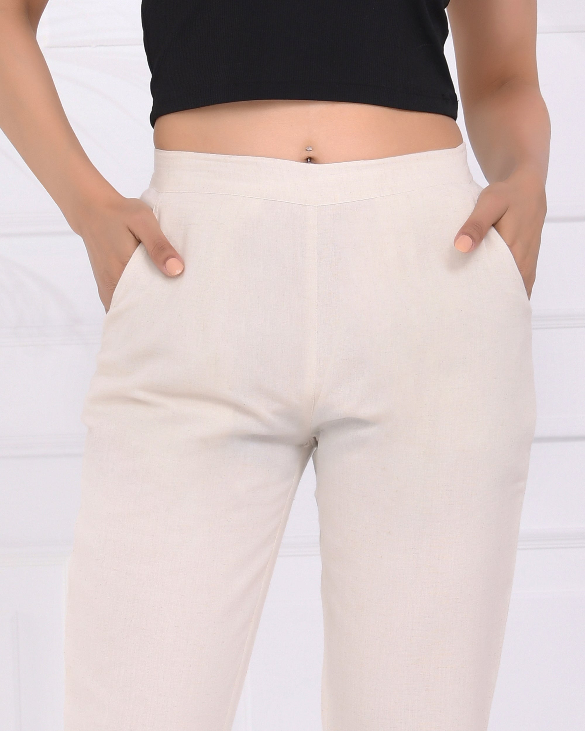 Ecru Airy Linen Pants