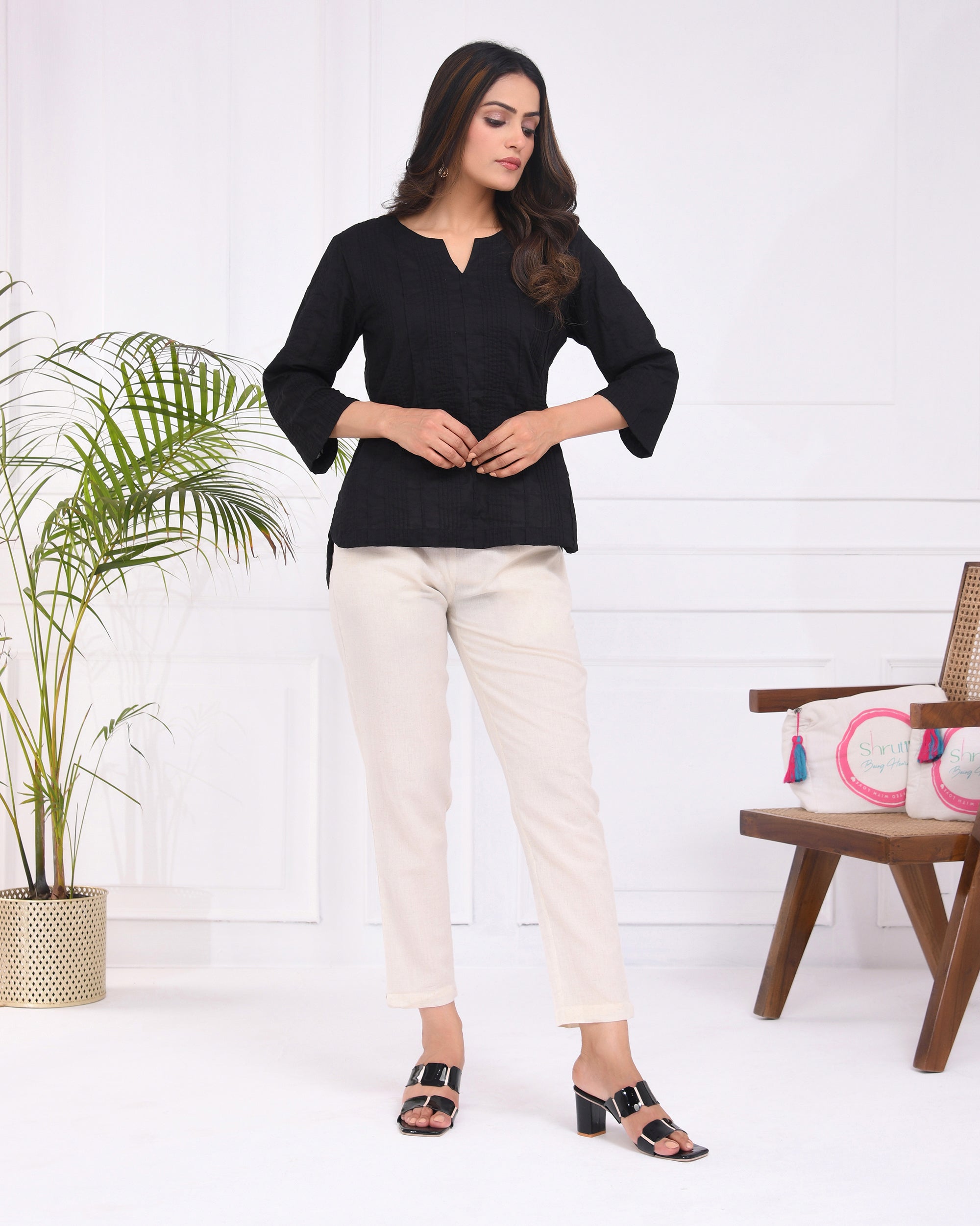 Ecru Airy Linen Pants