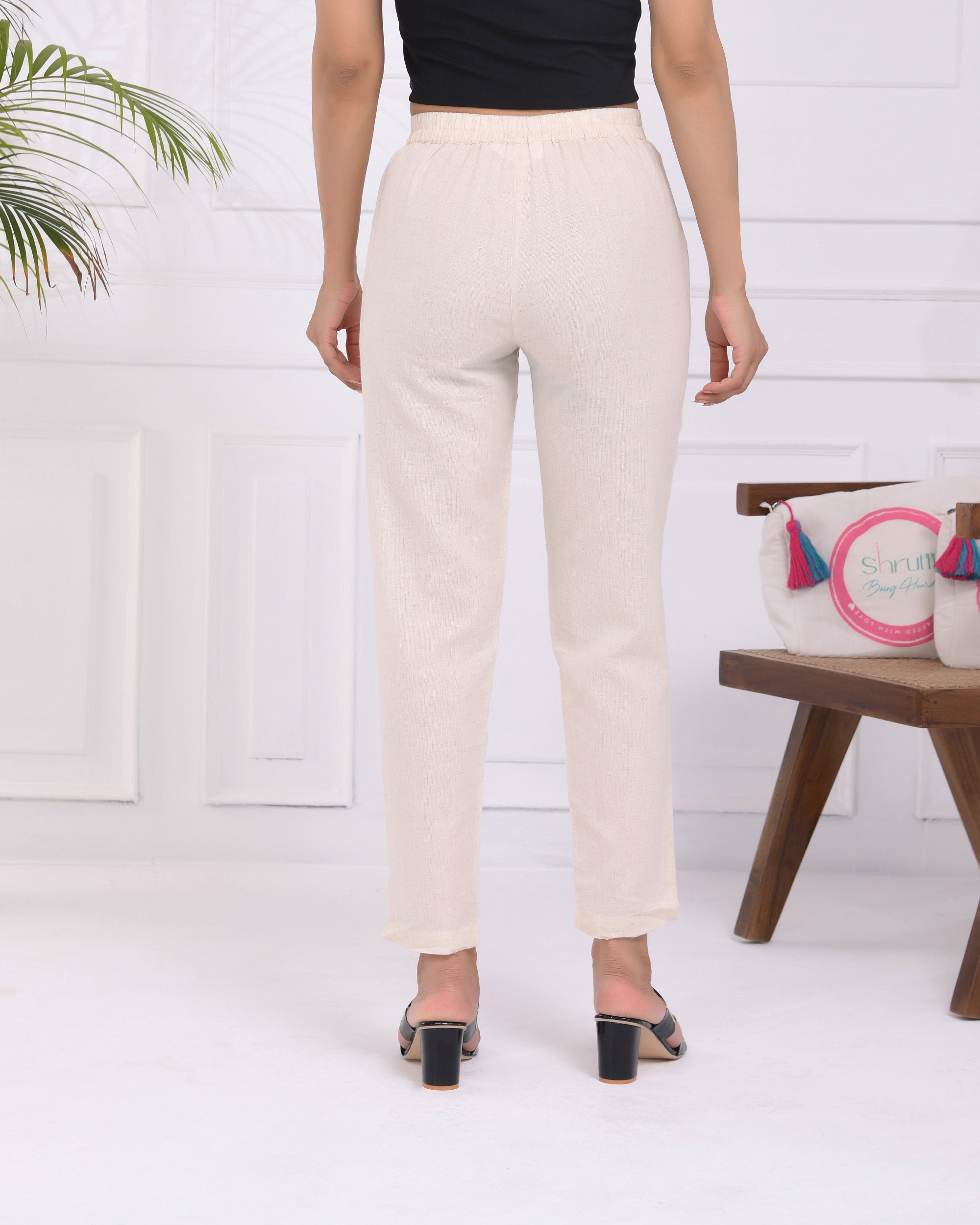 Ecru Airy Linen Pants