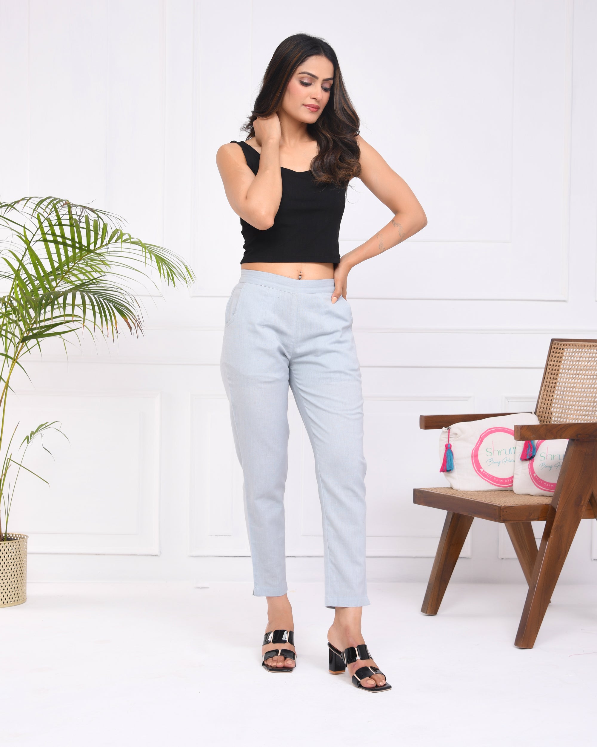 Light Grey Airy Linen Pants
