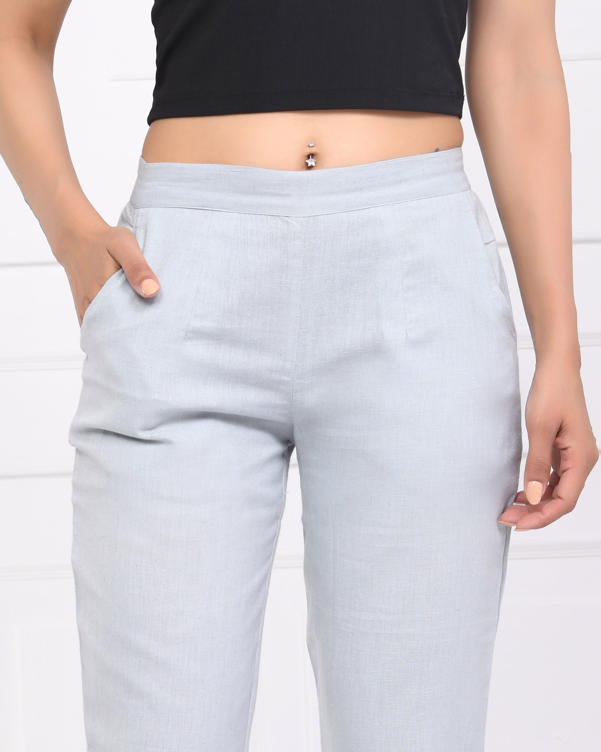 Light Grey Airy Linen Pants