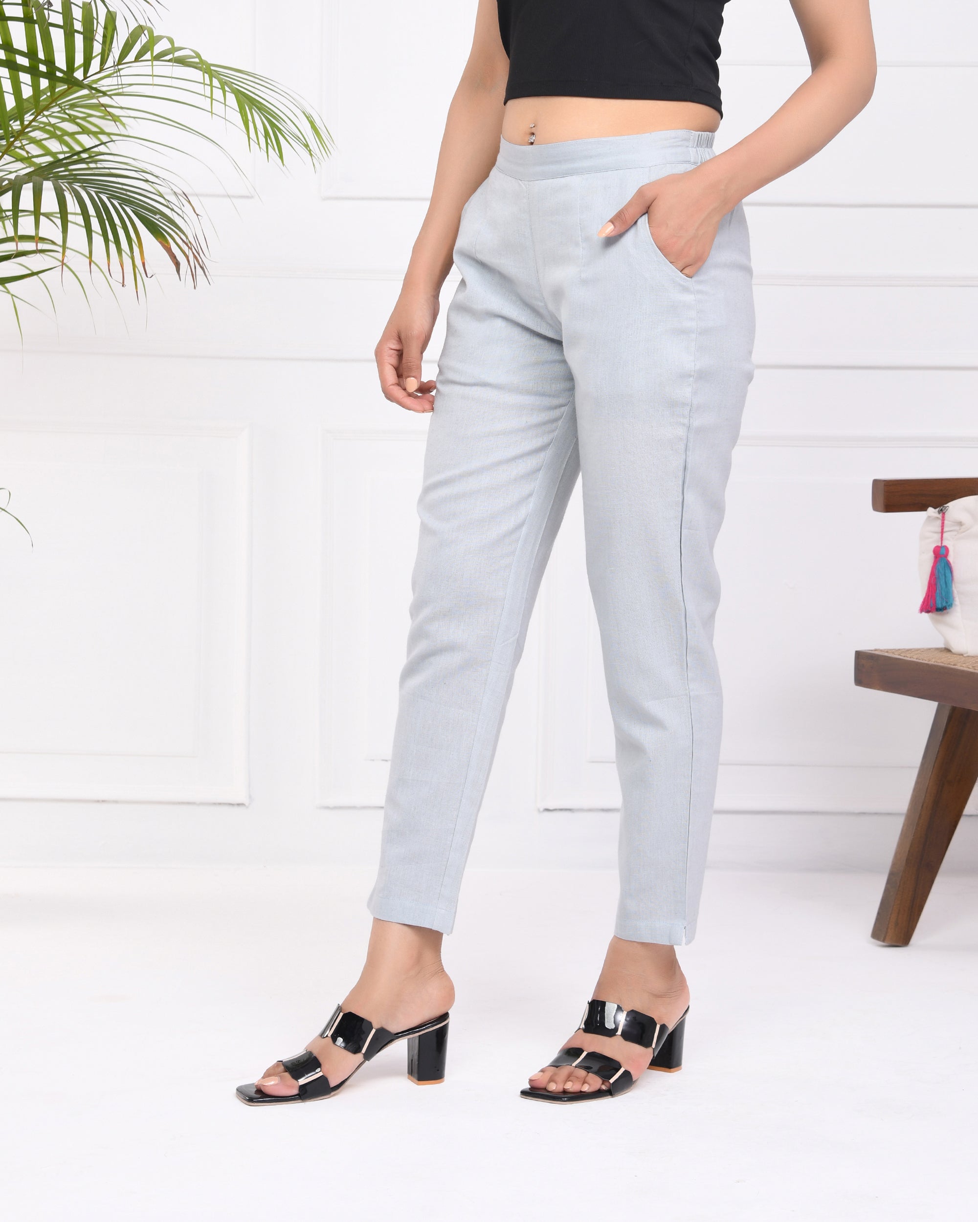 Light Grey Airy Linen Pants
