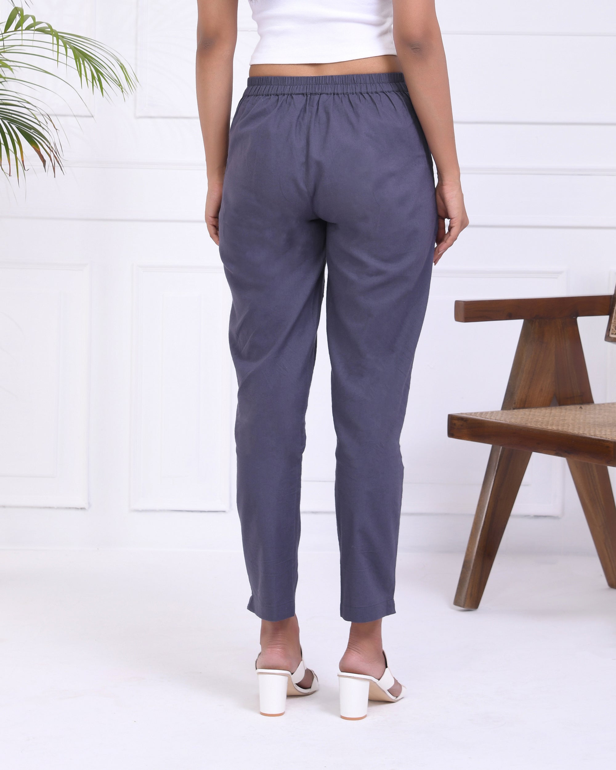 Cement Grey Cotton Pants