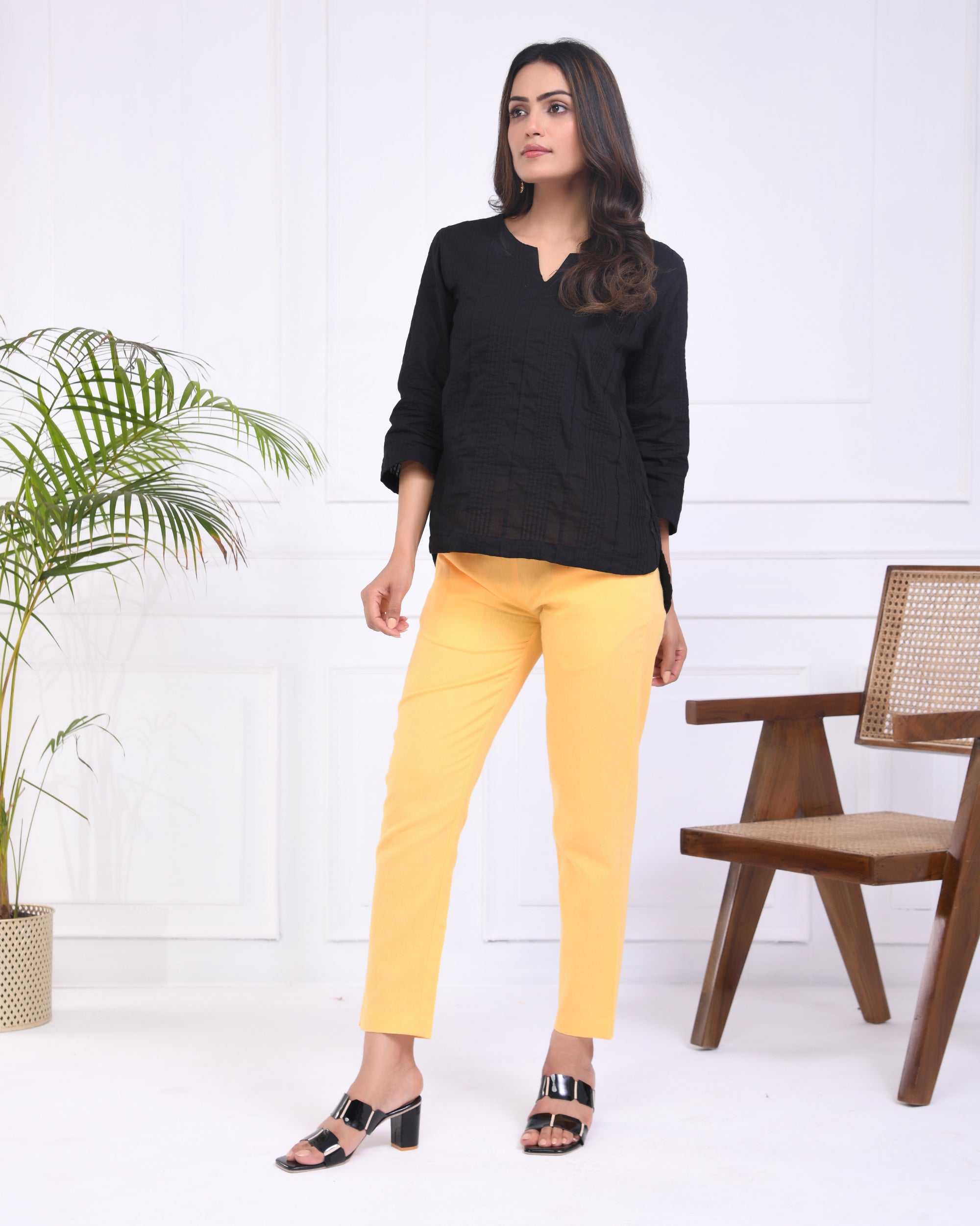 Yellow Airy Linen Pants