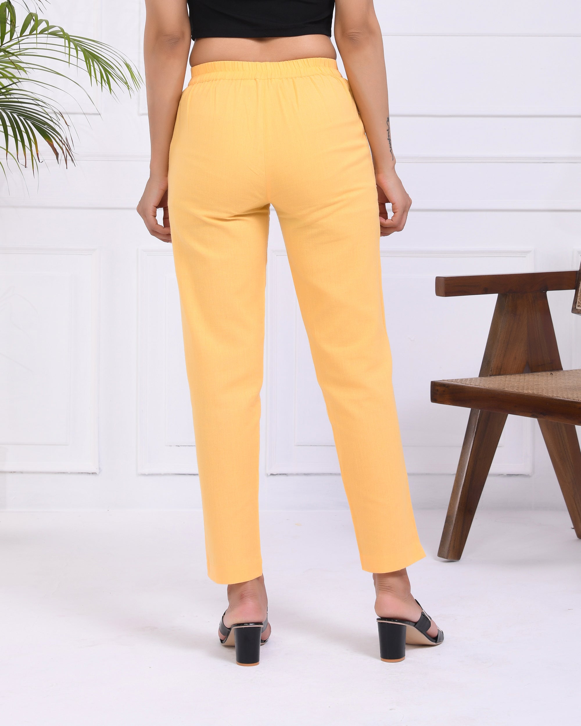 Yellow Airy Linen Pants