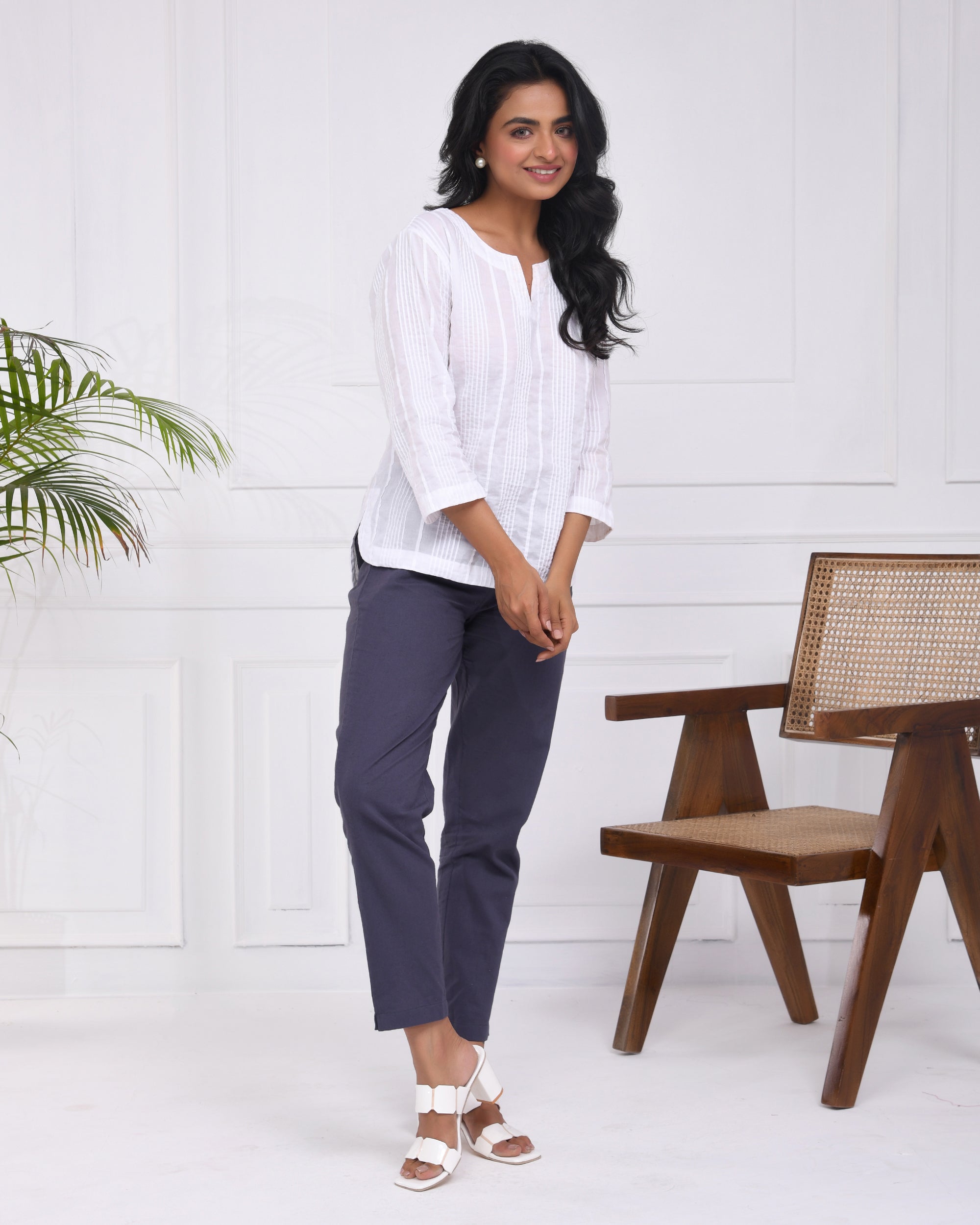 Cement Grey Cotton Pants