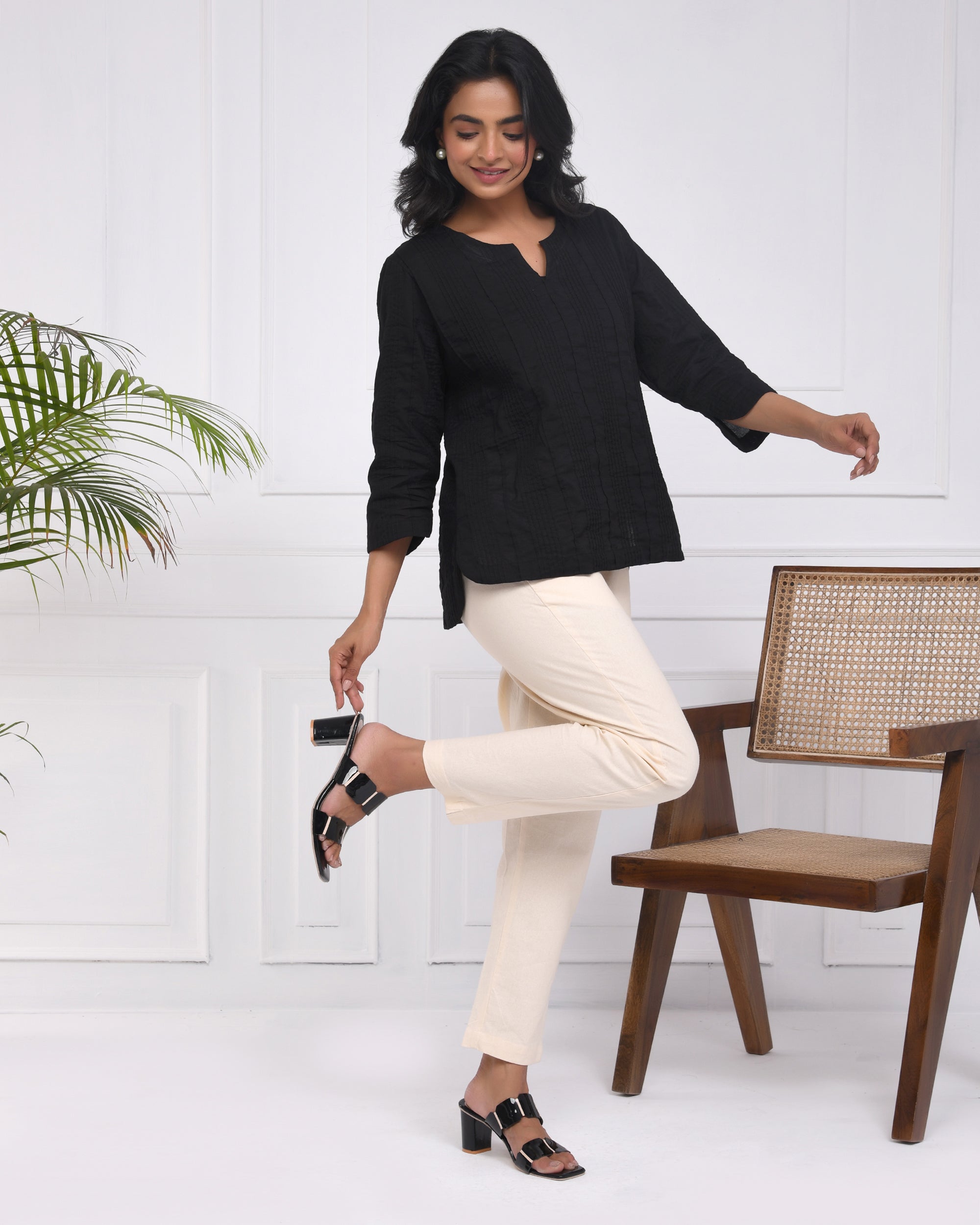 Suede Beige Cotton Pants