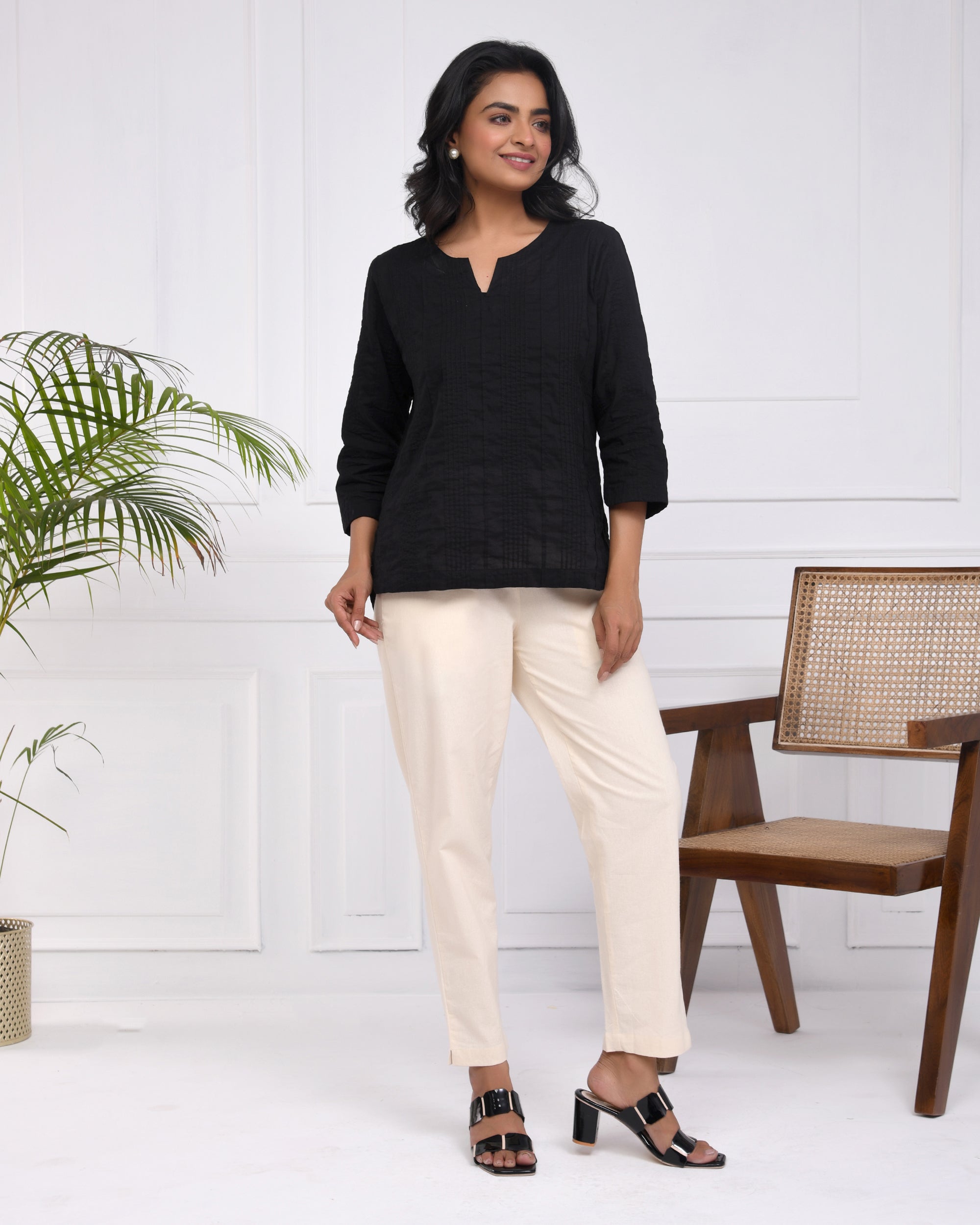 Suede Beige Cotton Pants