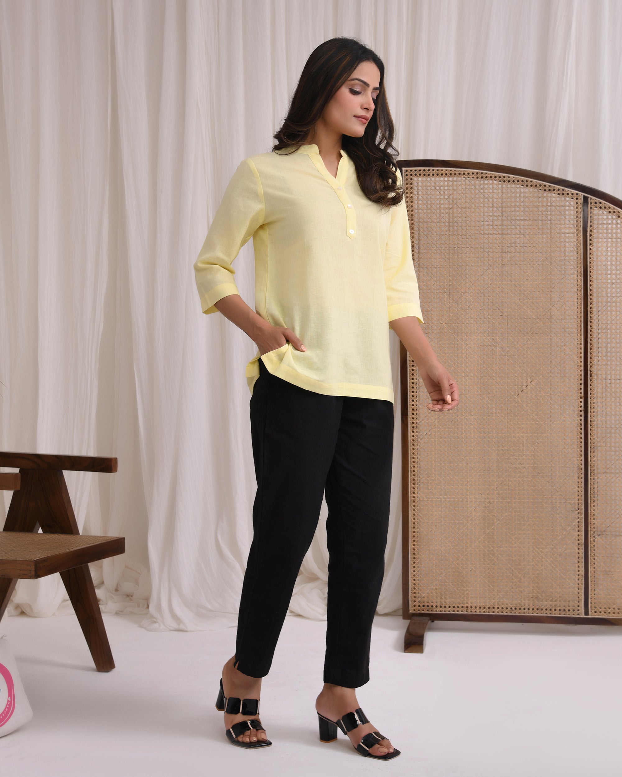 Lemonade Airy Linen Short Kurta