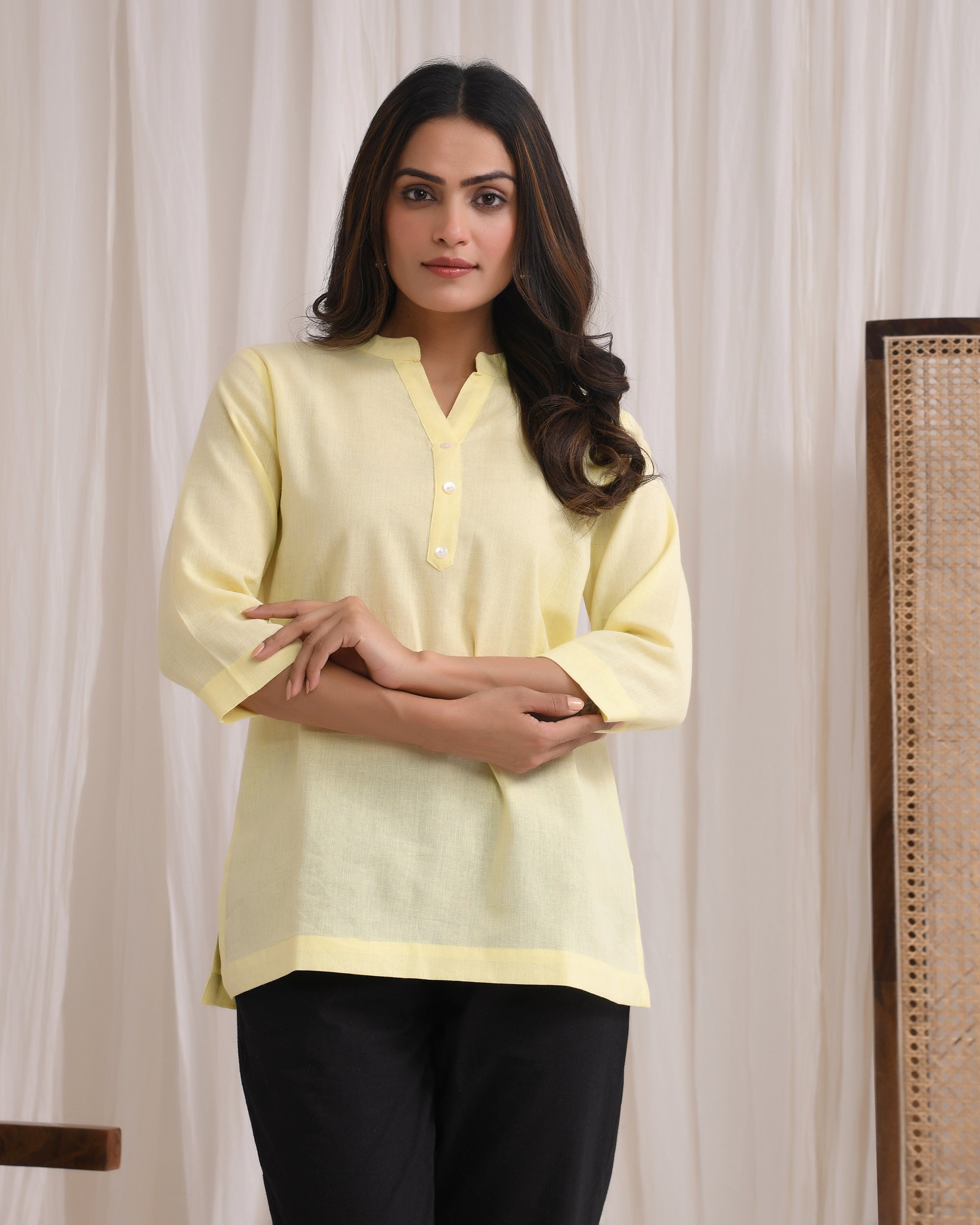 Lemonade Airy Linen Short Kurta