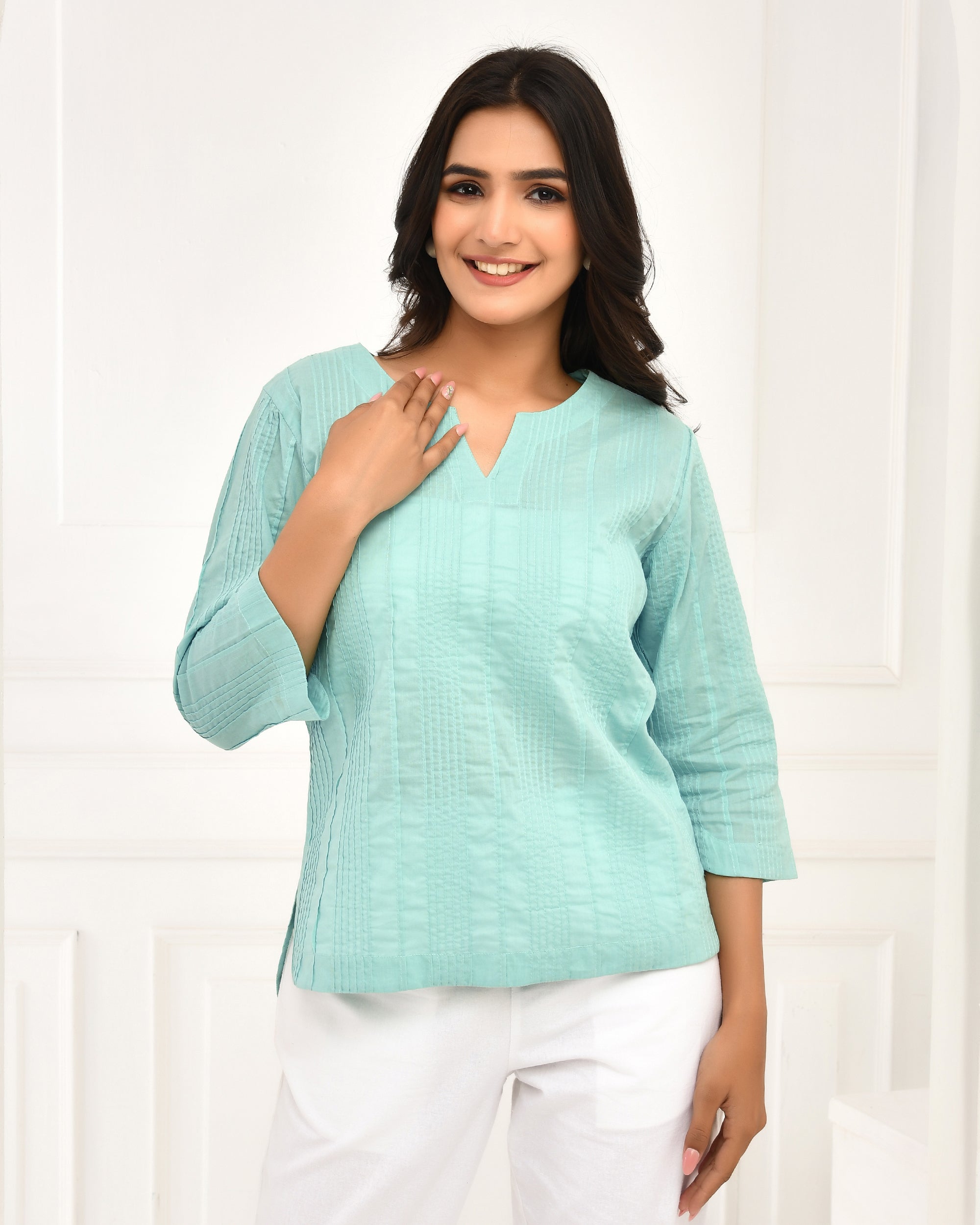 Aqua Everyday Cotton Top