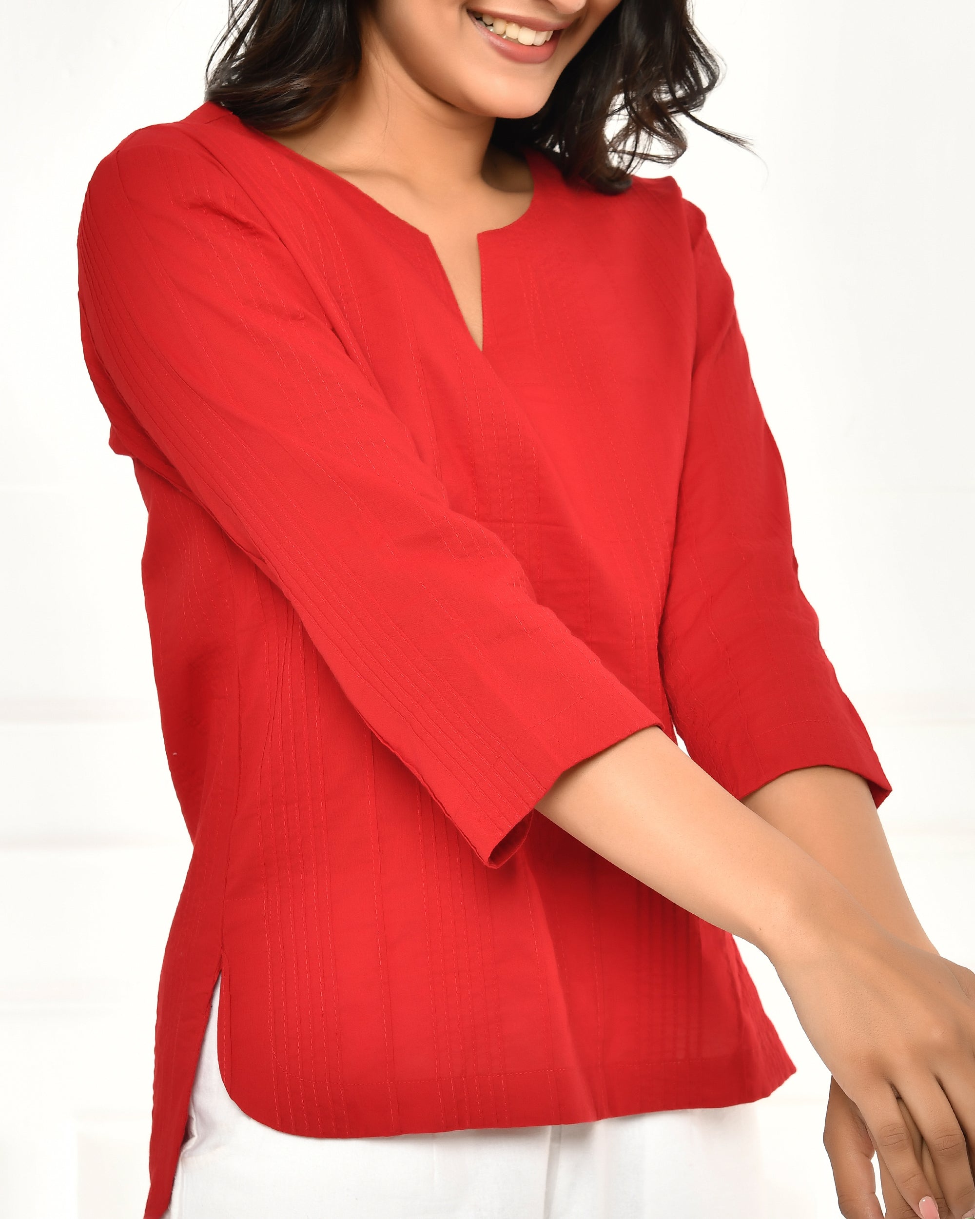 Cherry Red Everyday Cotton Top