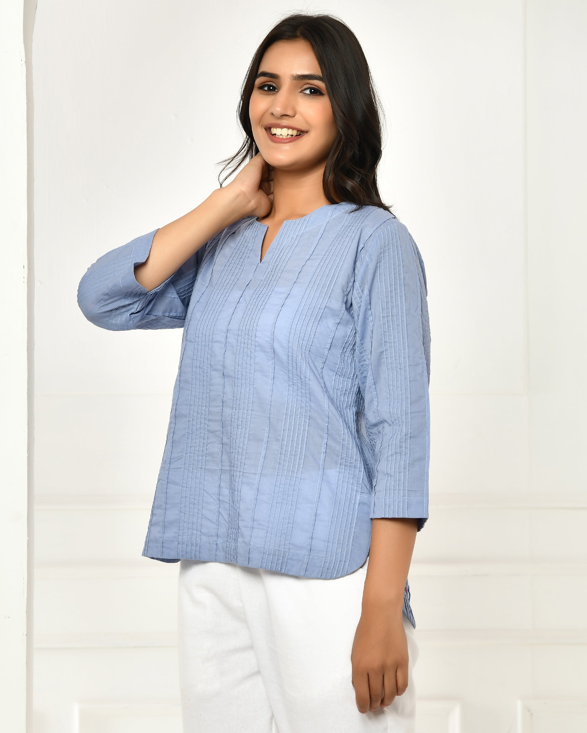 Sky Blue Everyday Cotton Top