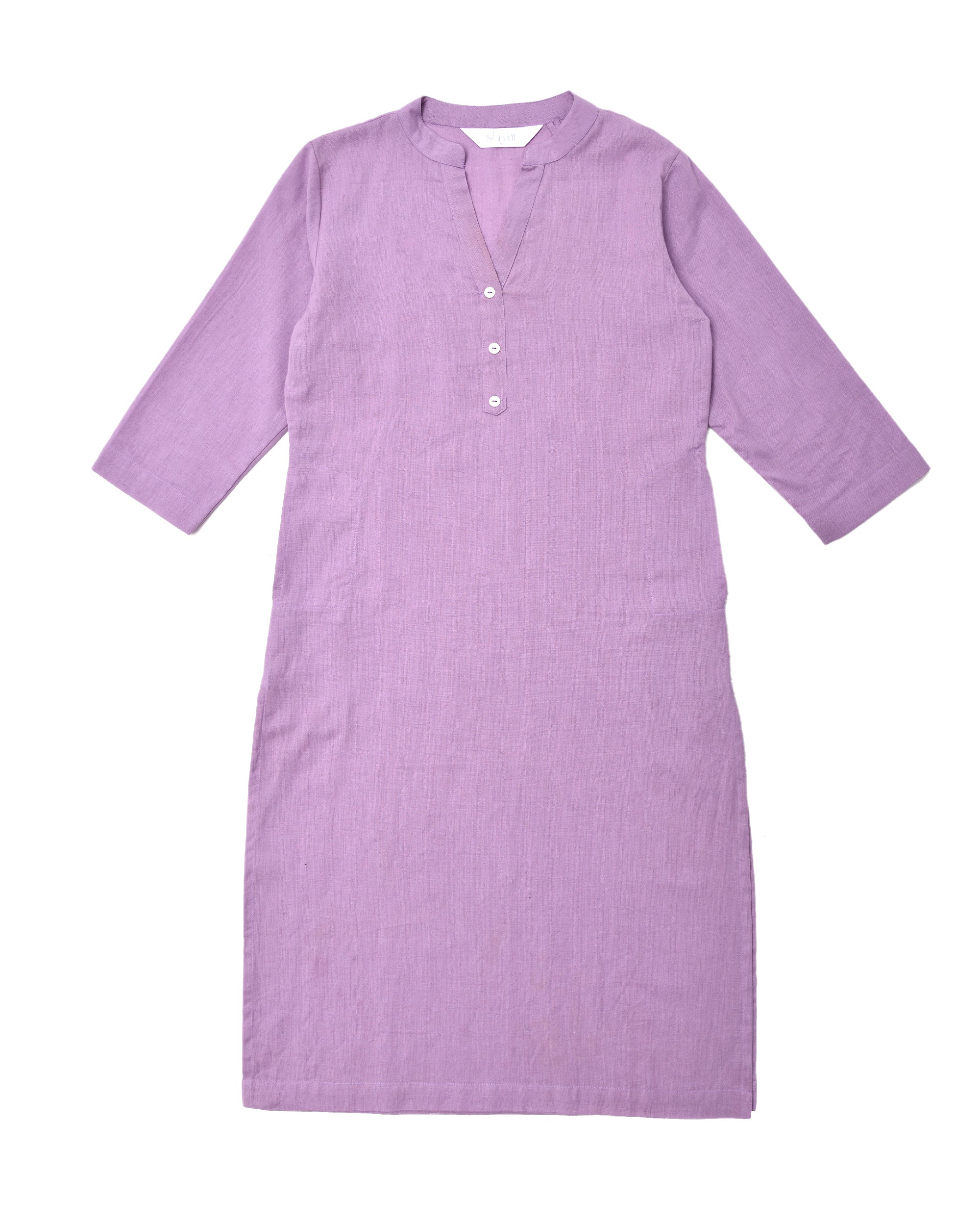 Lilac Airy Linen Long Kurta