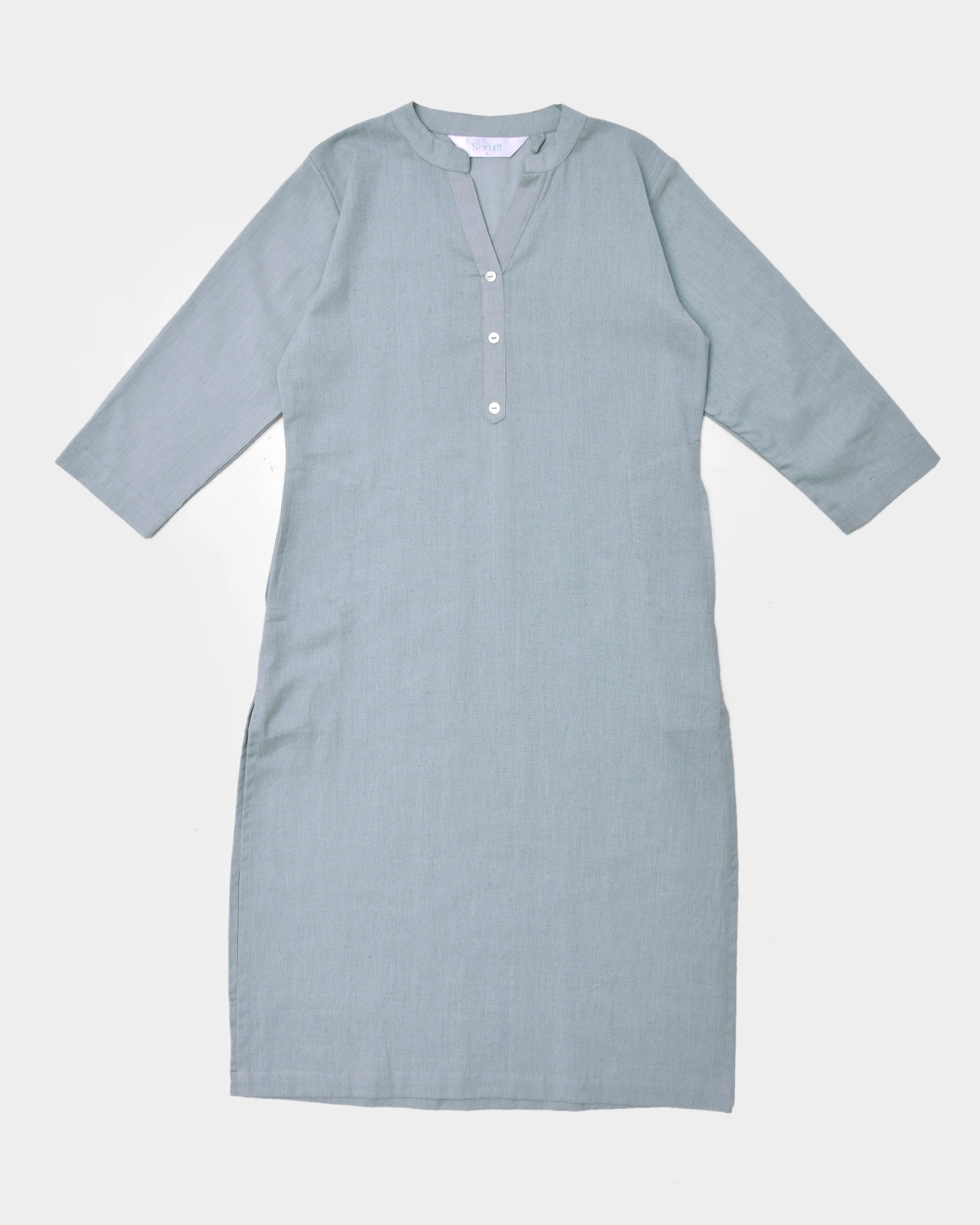 Light Grey Airy Linen Long Kurta