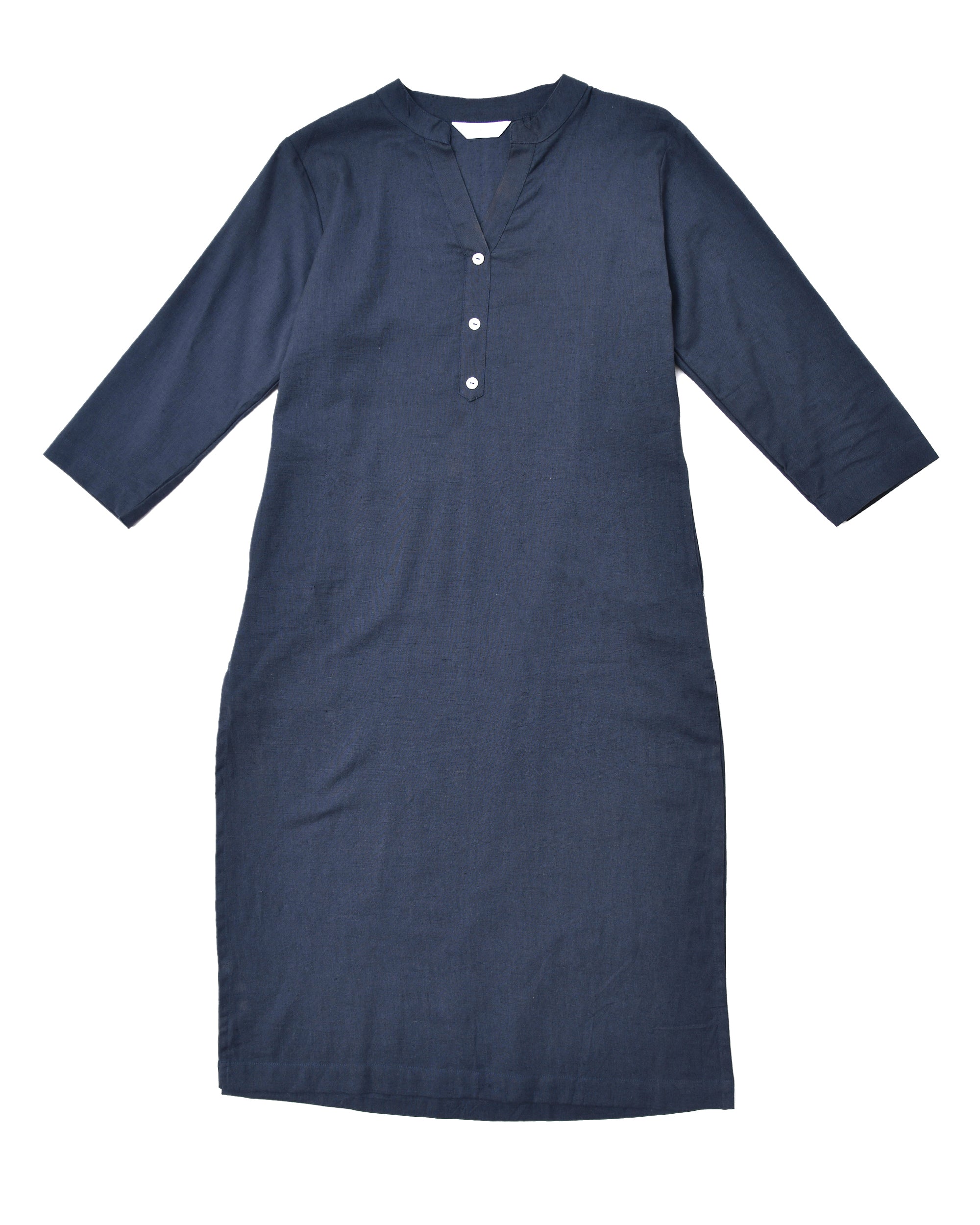 Cement Grey Airy Linen Long Kurta
